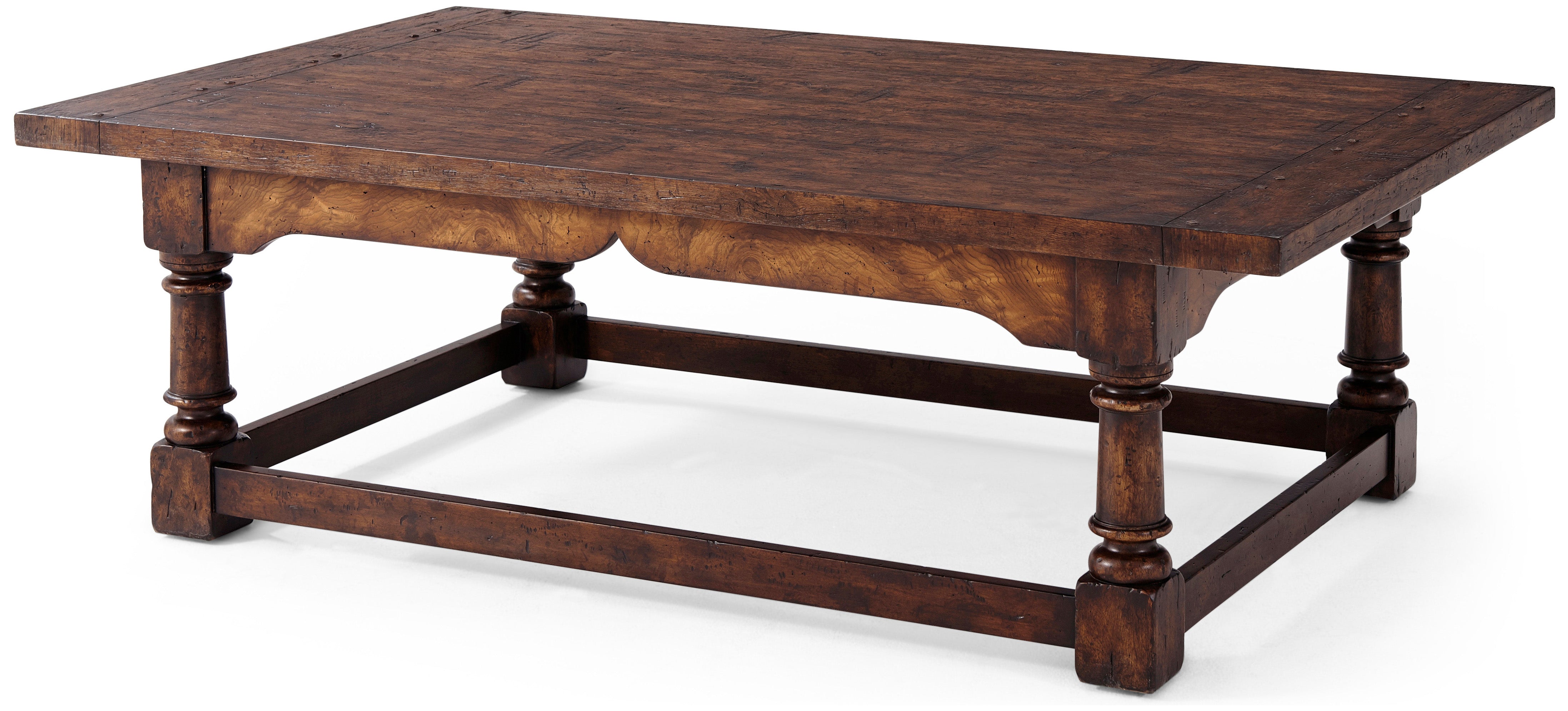 Victory Oak Cocktail Table in Beech Wood, Ash Burl Veneer, Oak Veneer - Theodore Alexander