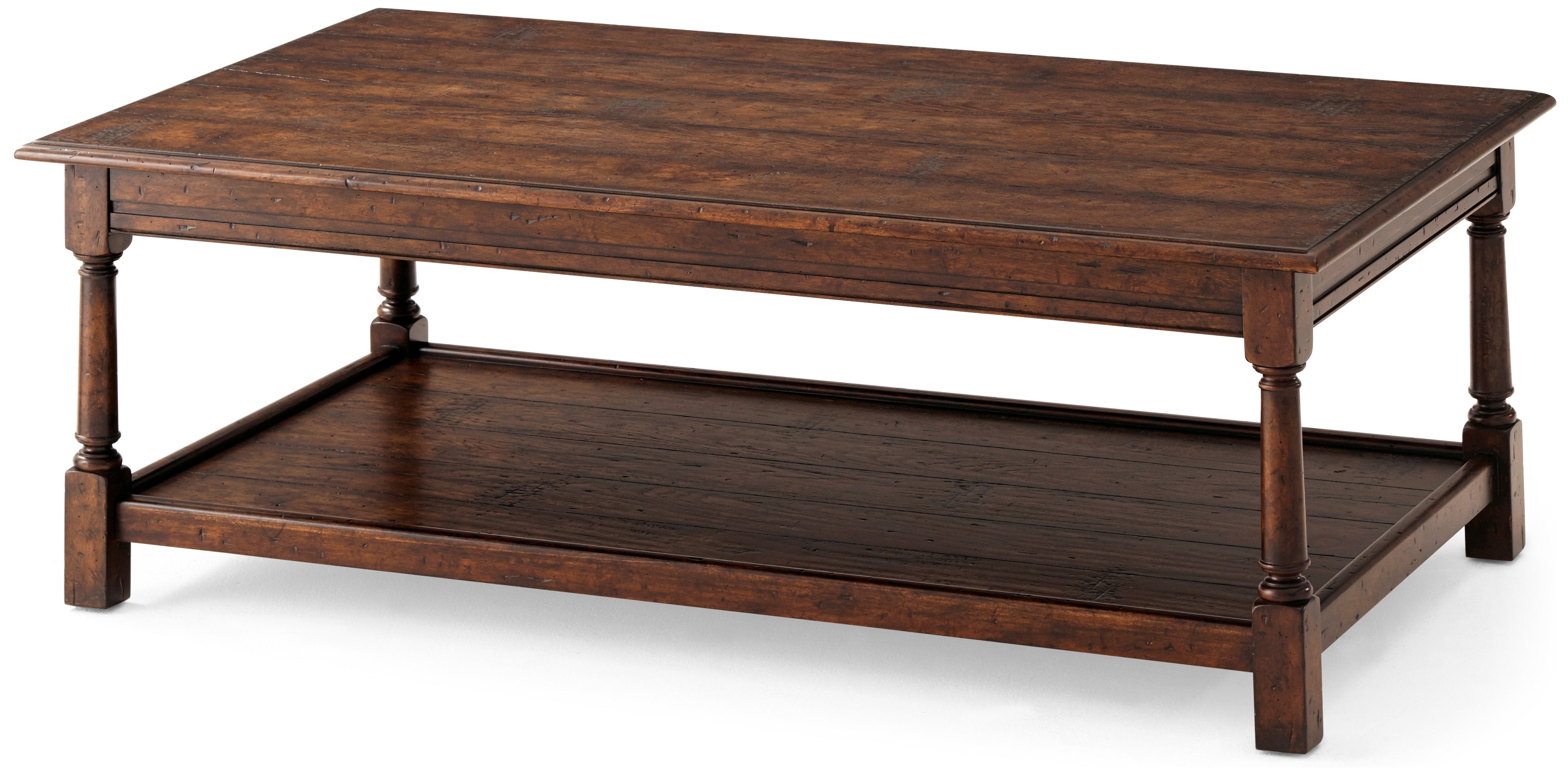 Lodge Cocktail Table in Mahogany Wood, Oak Veneer - Theodore Alexander