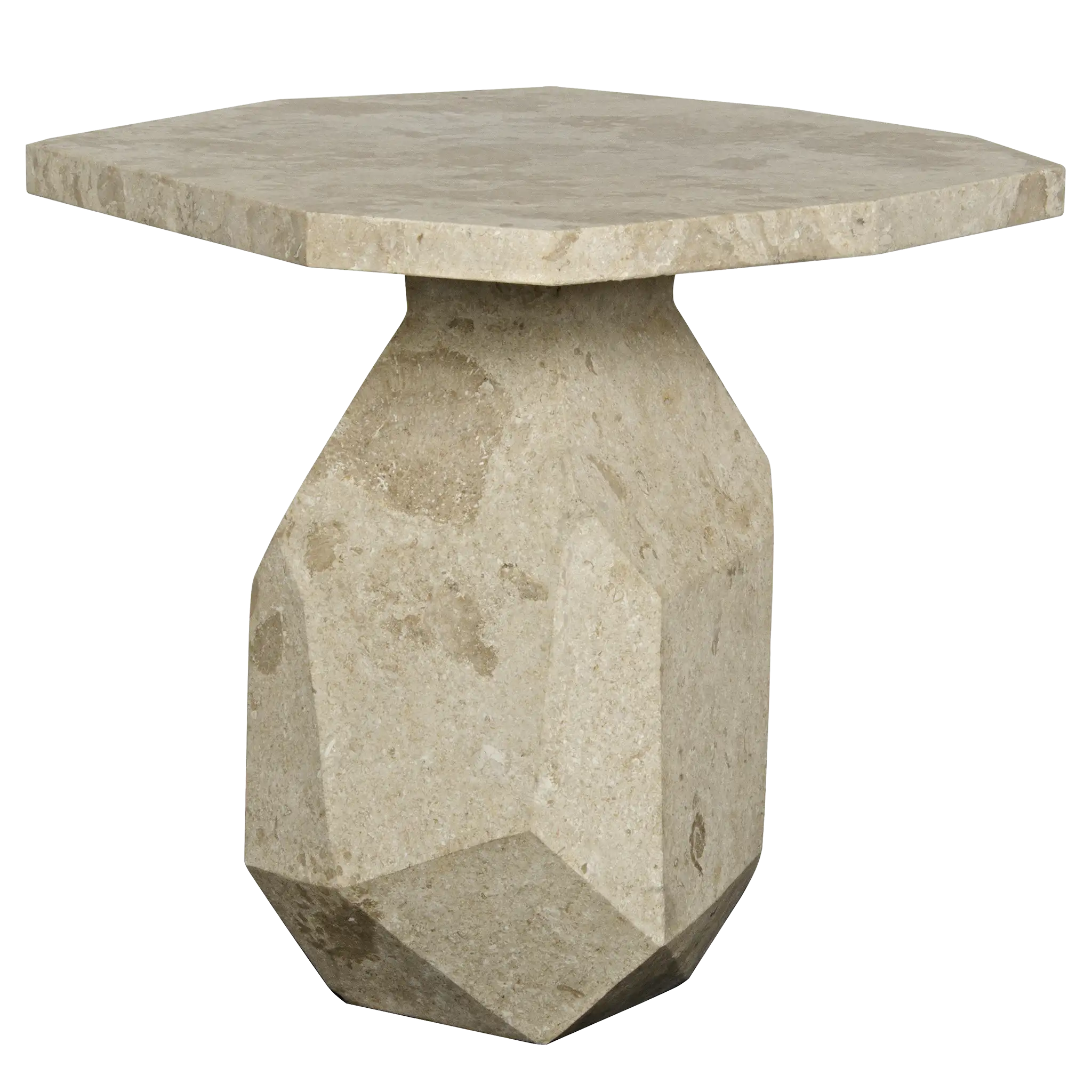 Polyhedron Side Table in Marble — Noir Furniture