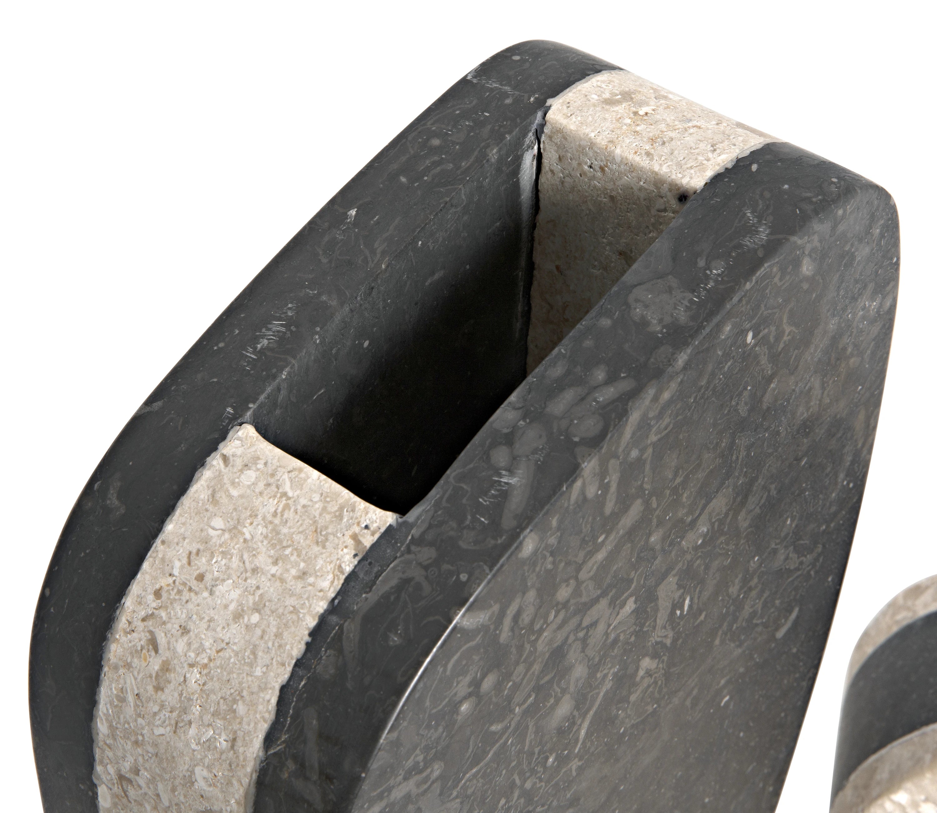 Zola Vase, Set of 2 in Black and White Marble — Noir Furniture