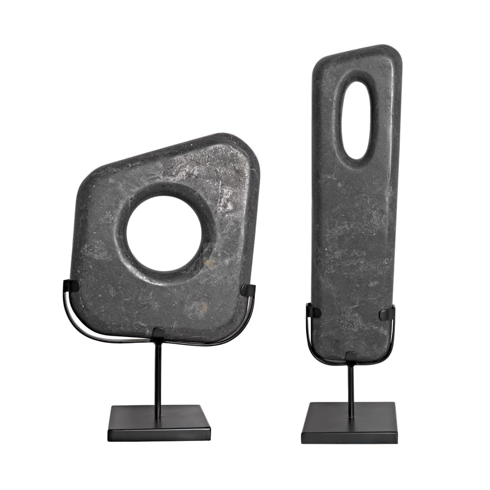 Flaubert Set of 2 in Black Marble and Matte Black — Noir Furniture