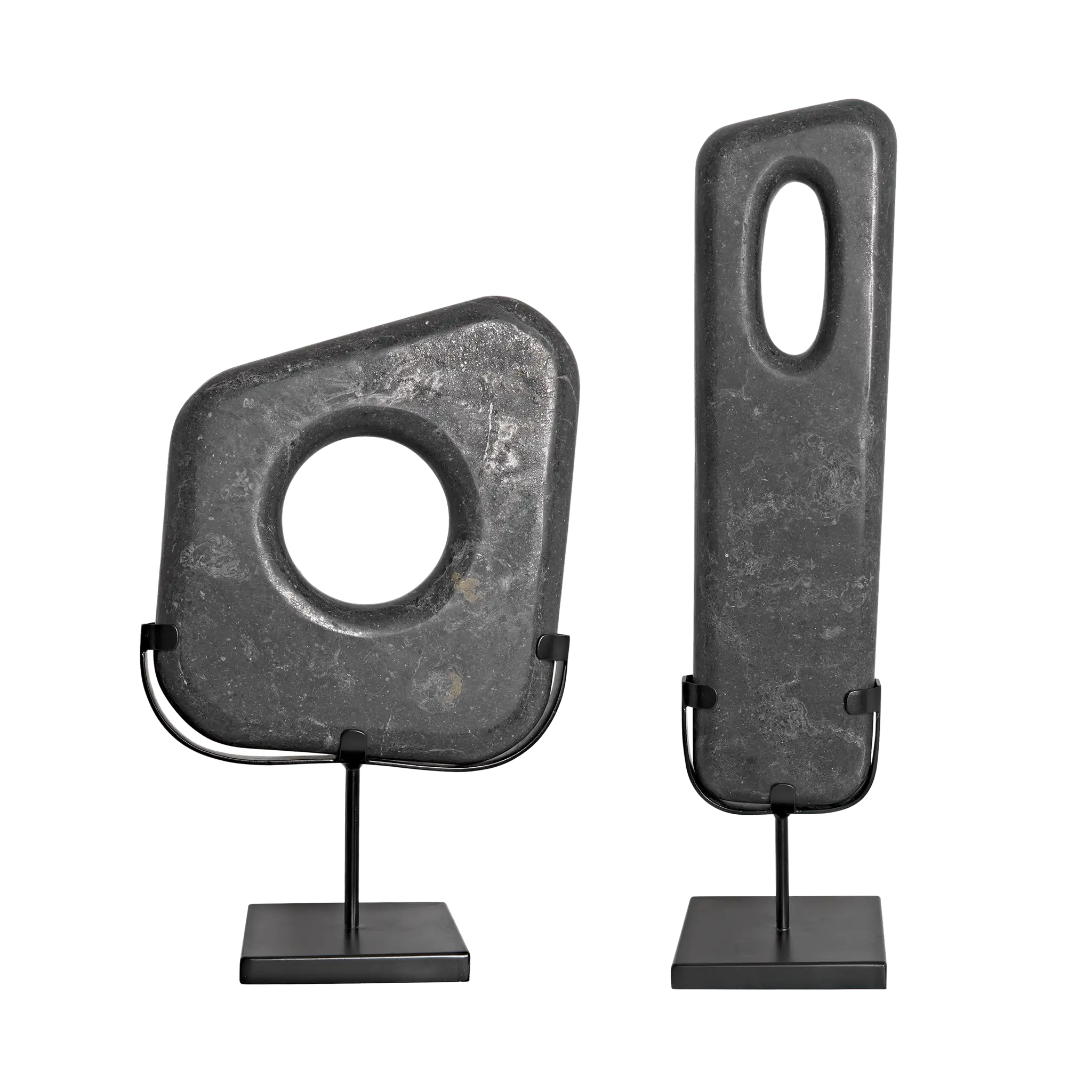 Flaubert Set of 2 in Black Marble and Matte Black — Noir Furniture