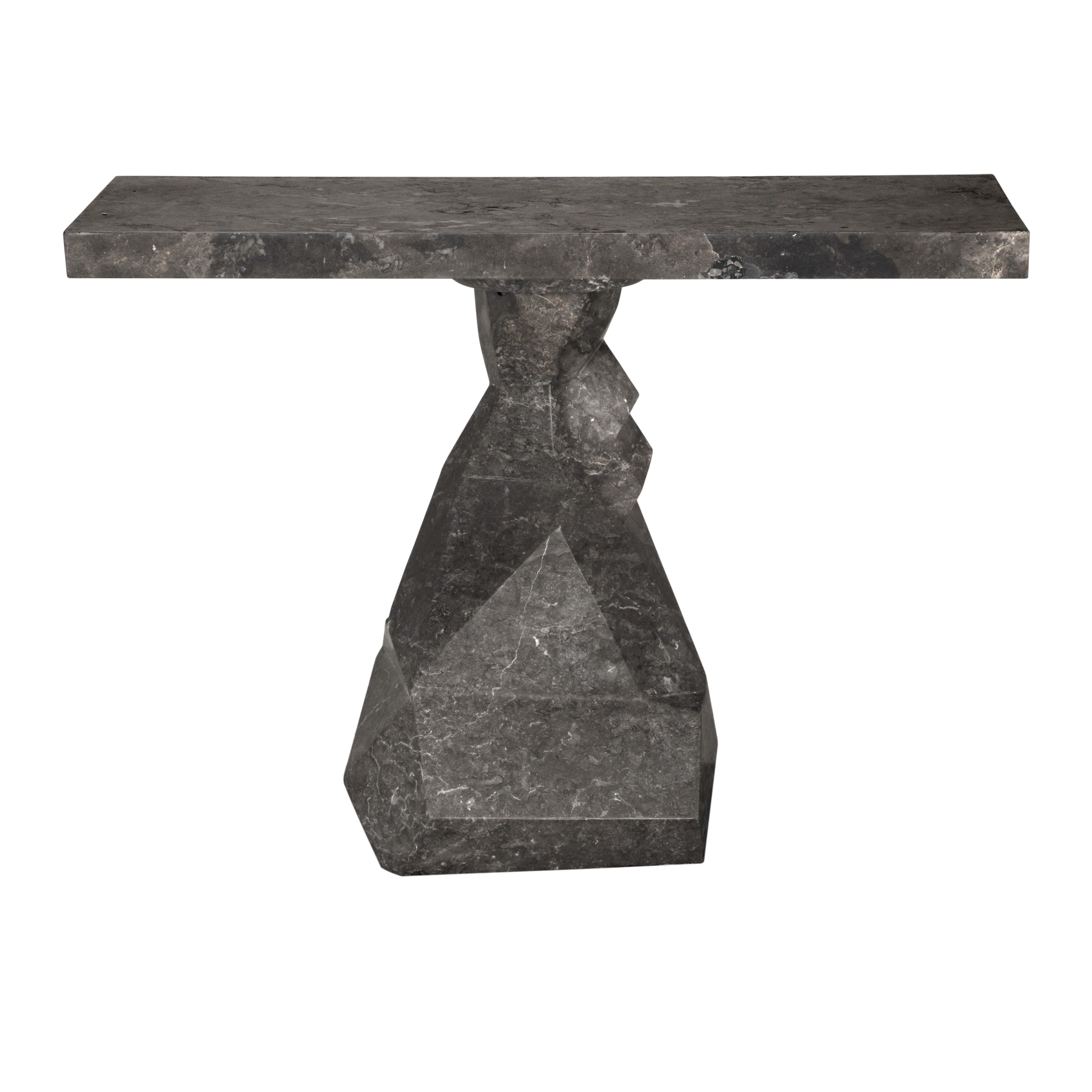 Tilden Console, Black Marble in Black Marble — Noir Furniture