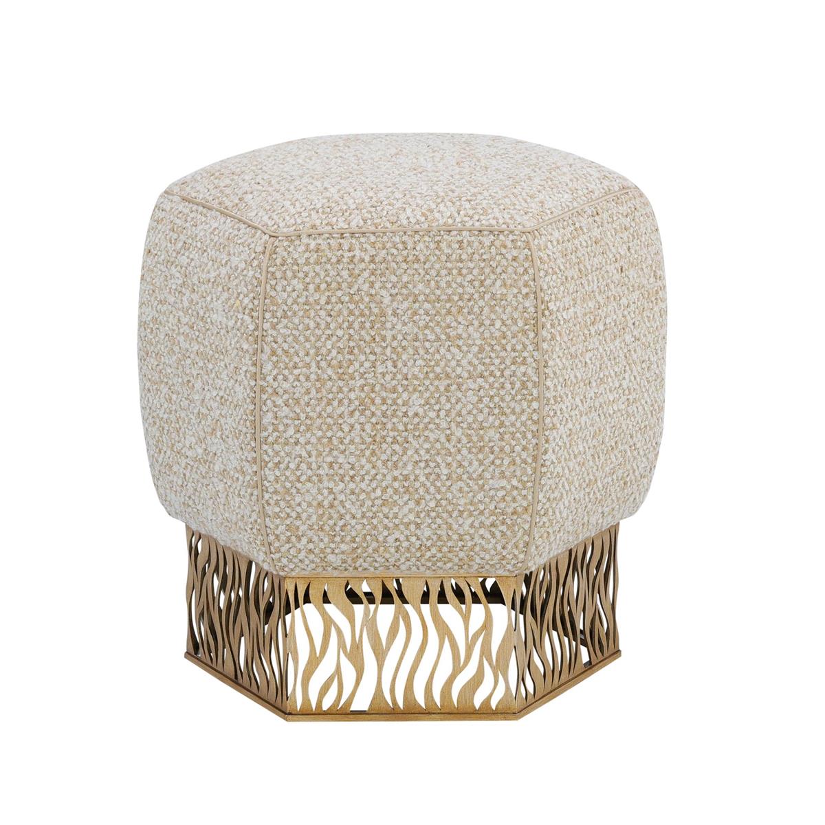 Honeycomb Ottoman, Gold - 5020 by John Richard | Sutter & Vale