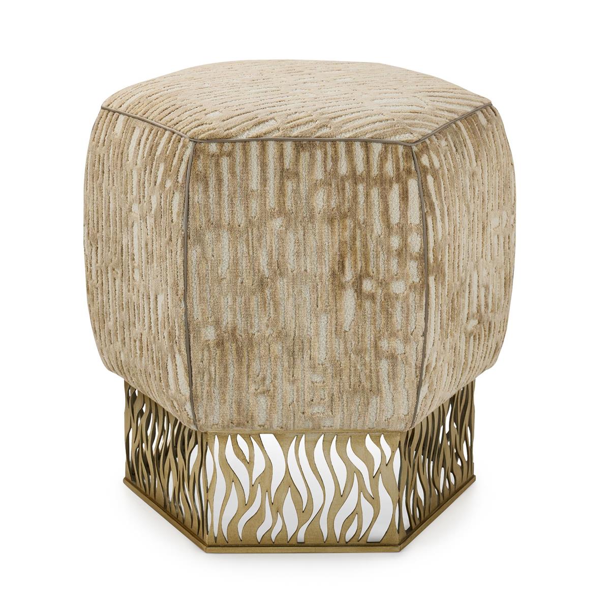 Honeycomb Ottoman, Gold - 5024 by John Richard | Sutter & Vale