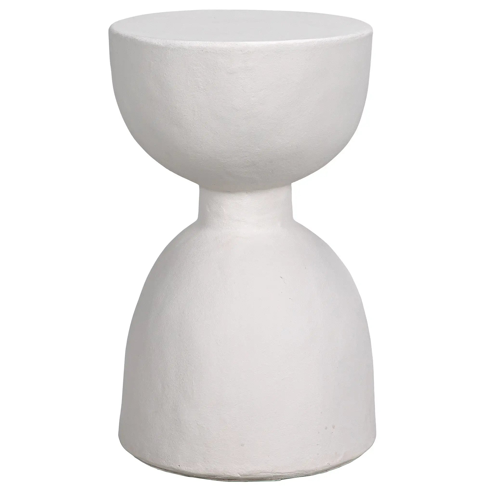 Hourglass Stool, White Fiber Cement in White — Noir Furniture