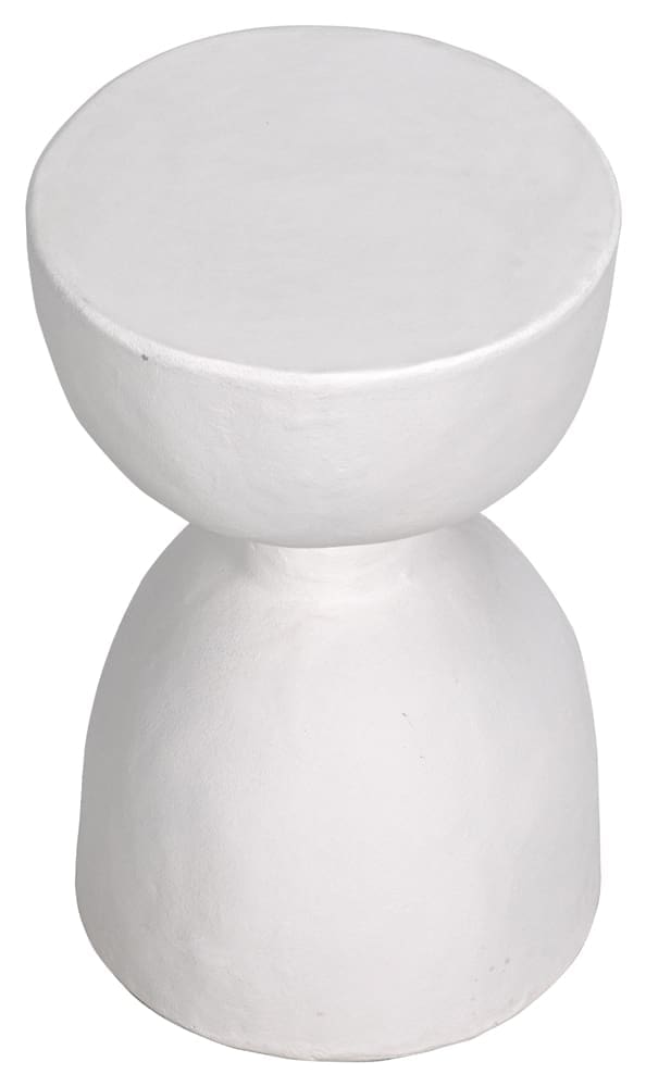 Hourglass Stool, White Fiber Cement in White — Noir Furniture