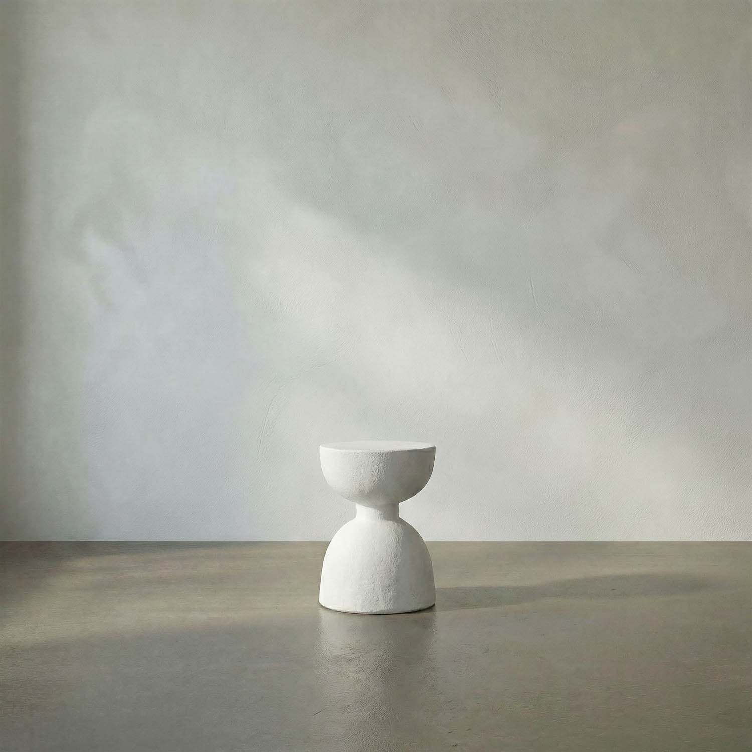 Hourglass Stool, White Fiber Cement by Noir