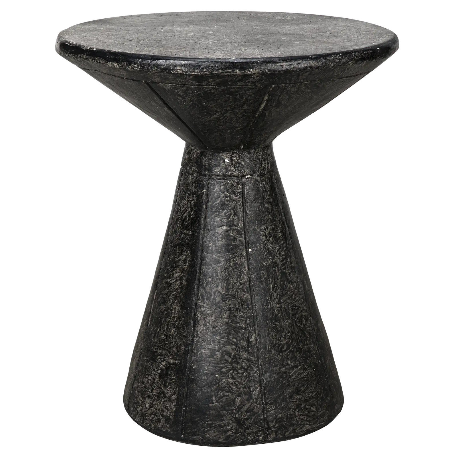 Pedestal Side Table, Black Fiber Cement by Noir Furniture | Sutter & Vale