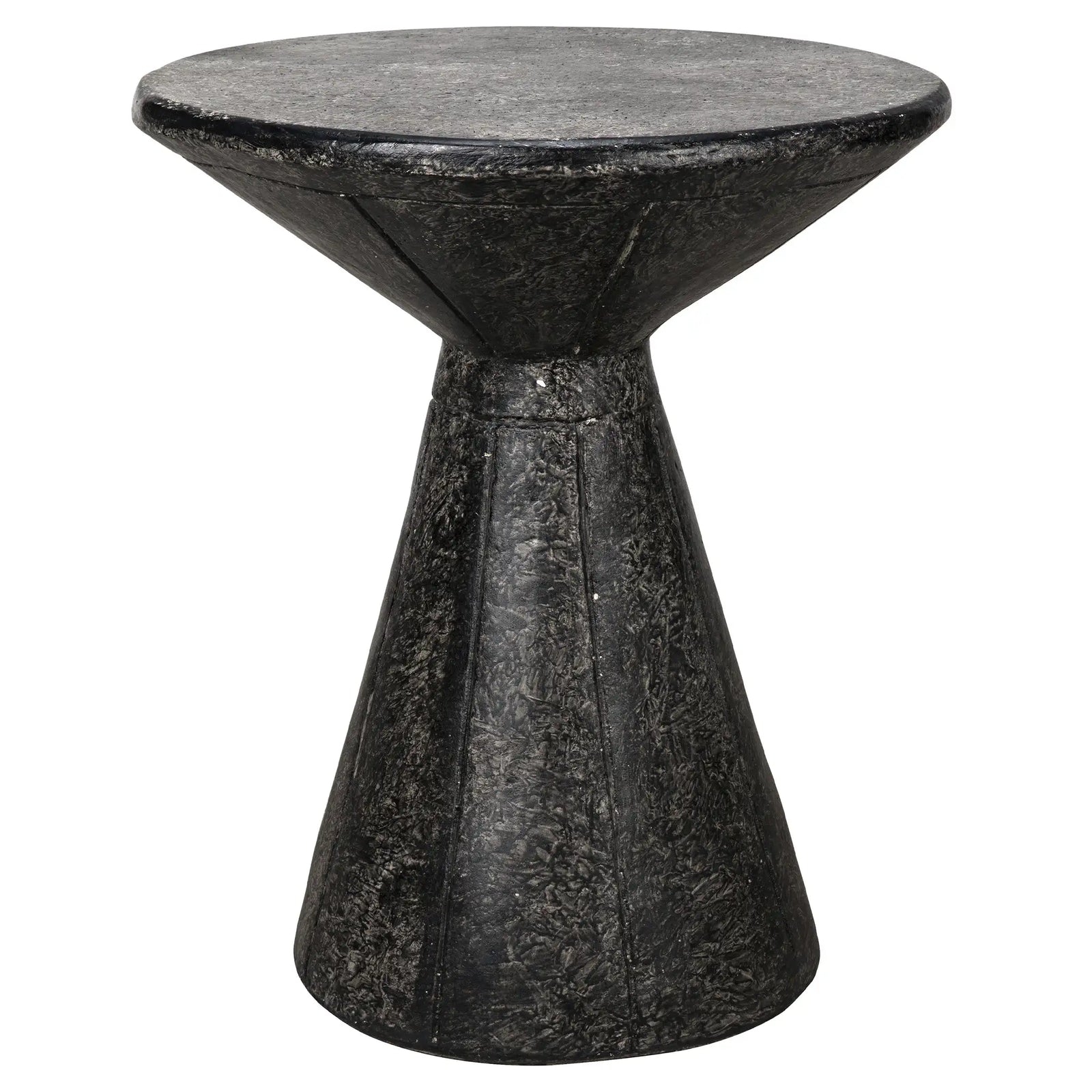 Pedestal Side Table, Black Fiber Cement