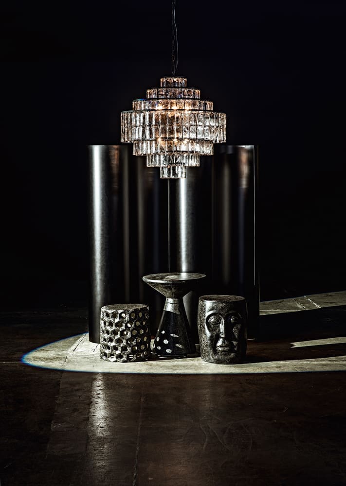 Pedestal Side Table, Black Fiber Cement by Noir Furniture | Sutter & Vale