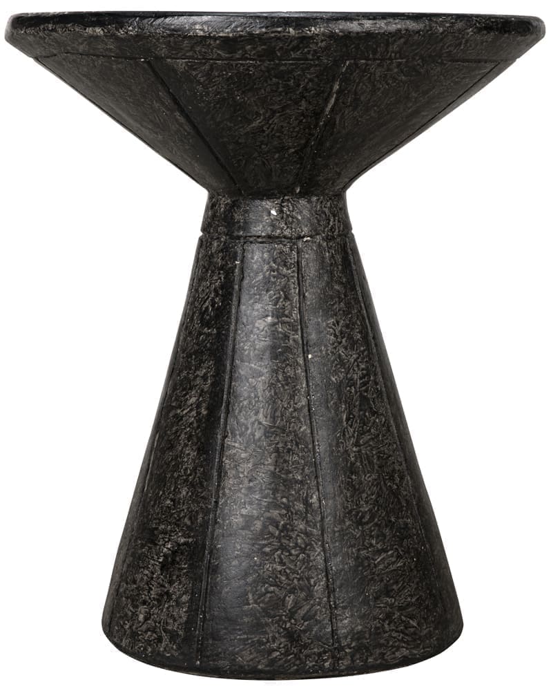 Pedestal Side Table, Black Fiber Cement