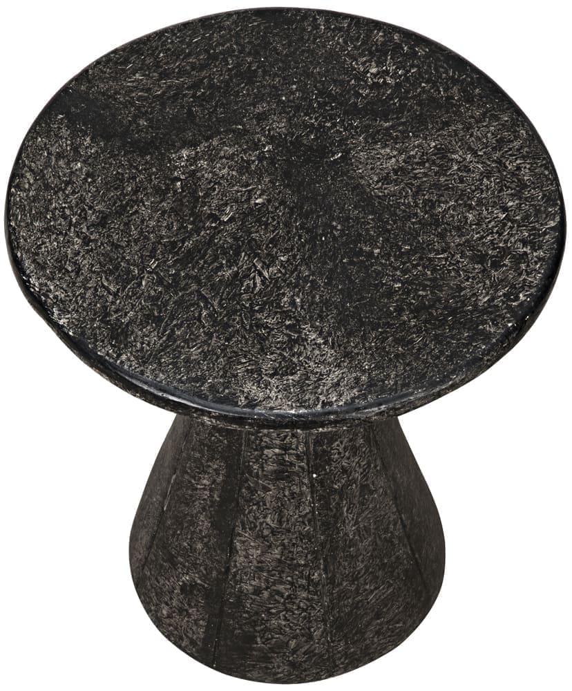 Pedestal Side Table, Black Fiber Cement