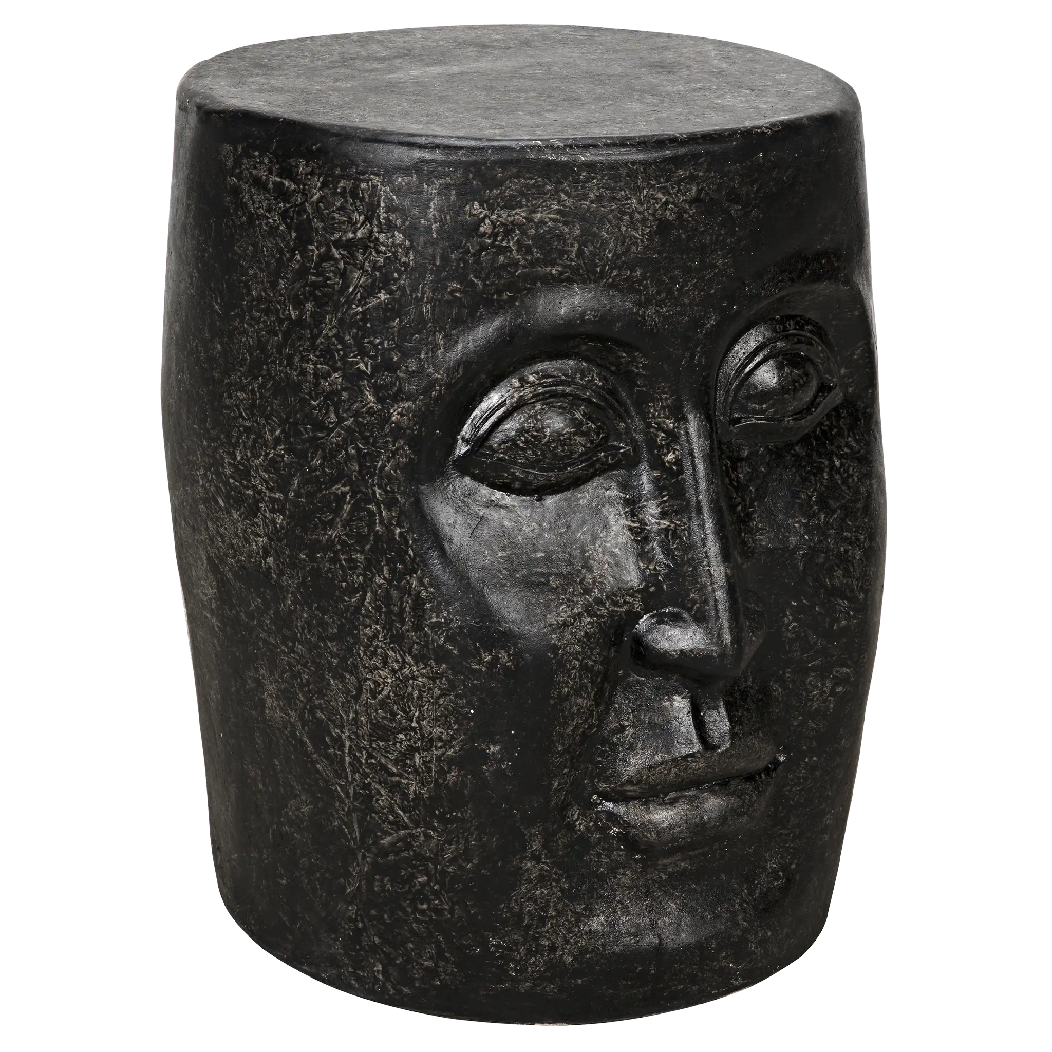 Head Side Table, Black Fiber Cement in Black — Noir Furniture