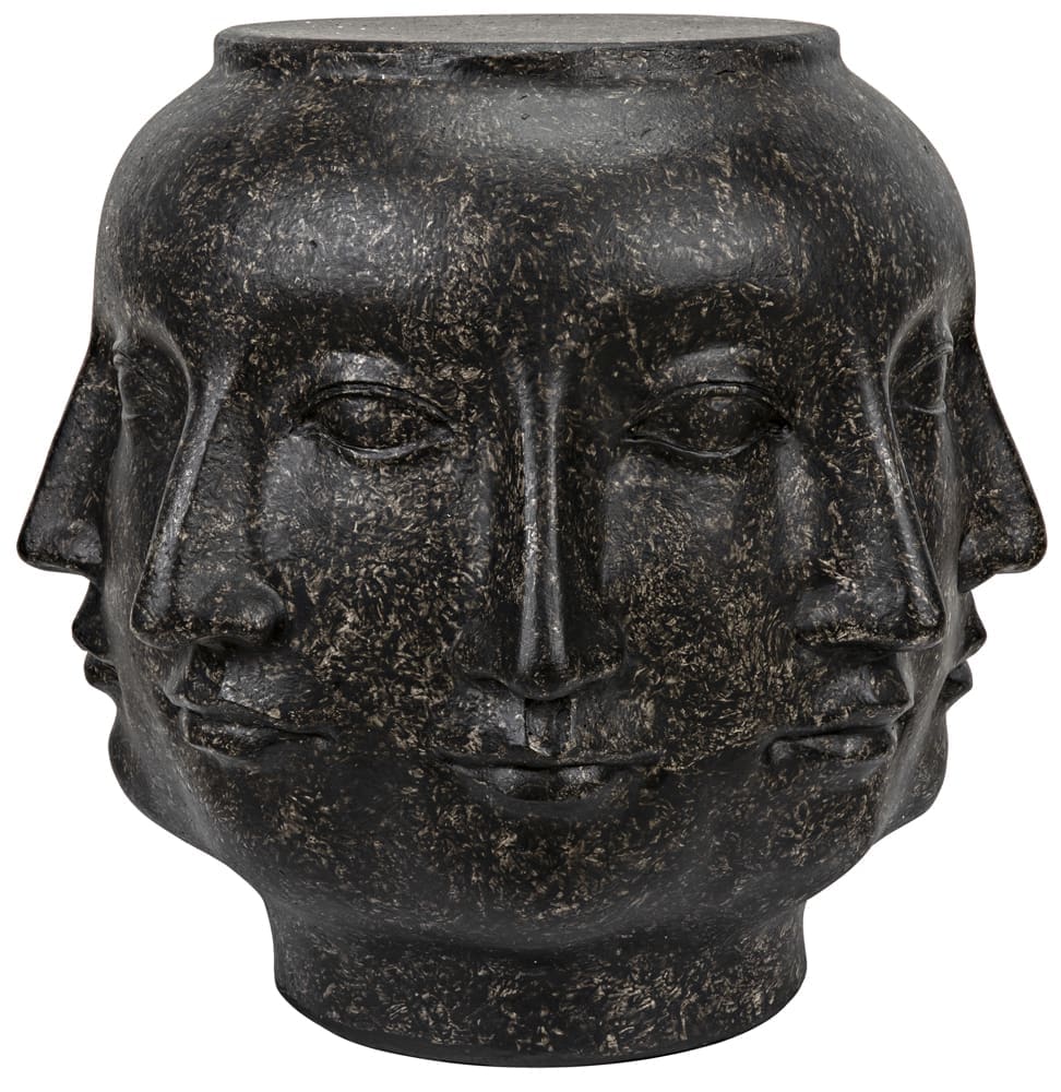 Multi-Face Stool, Black Fiber Cement in Black — Noir Furniture