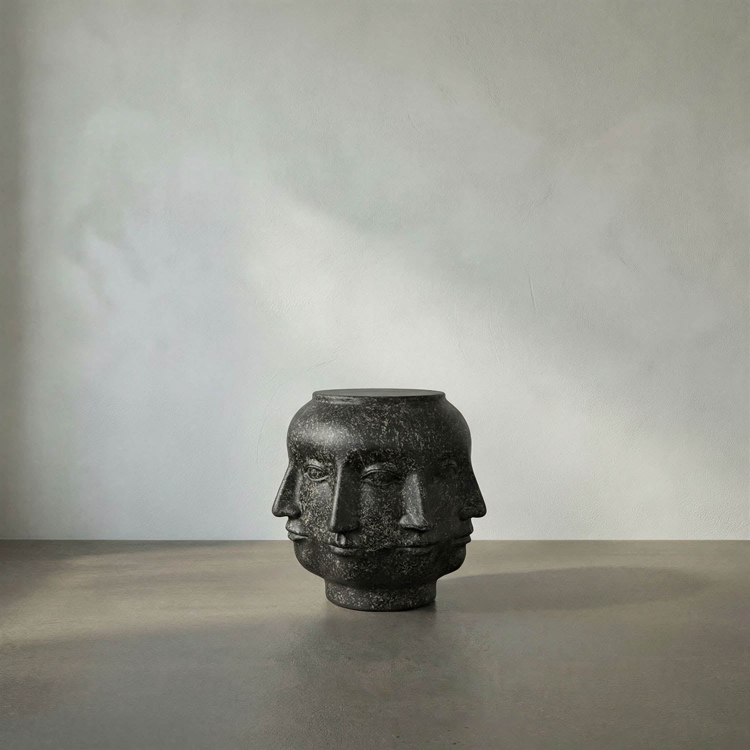 Multi-Face Stool, Black Fiber Cement by Noir