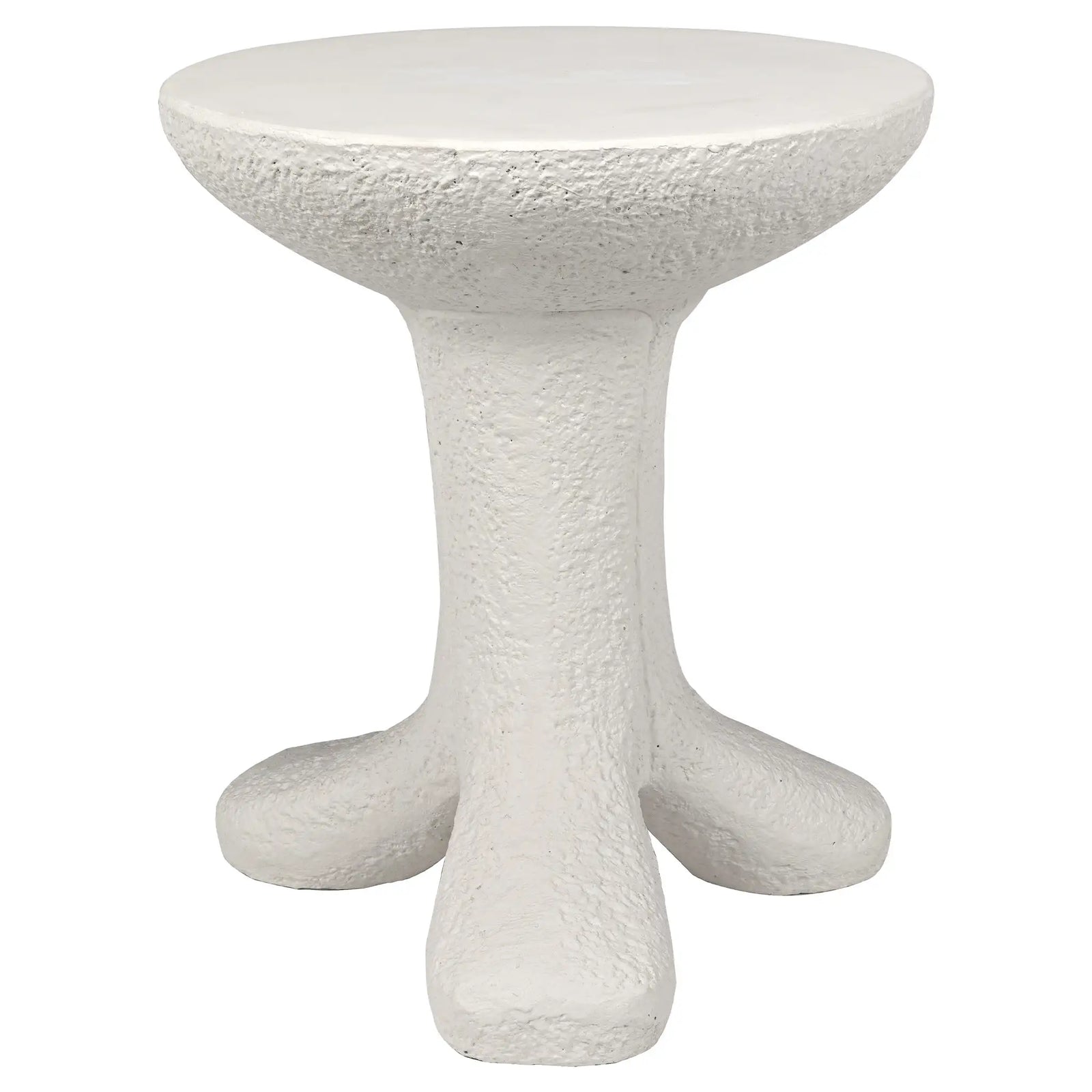 Laramy Side Table, White Fiber Cement