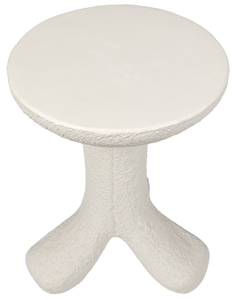 Laramy Side Table, White Fiber Cement