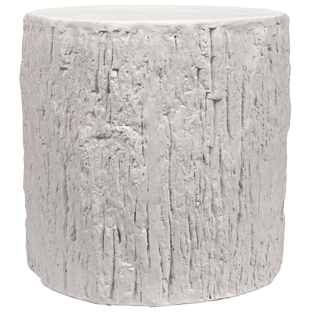 Trunk Side Table, White Fiber Cement in White — Noir Furniture