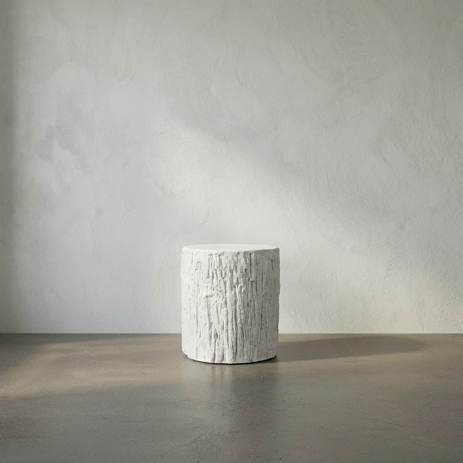 Trunk Side Table, White Fiber Cement by Noir