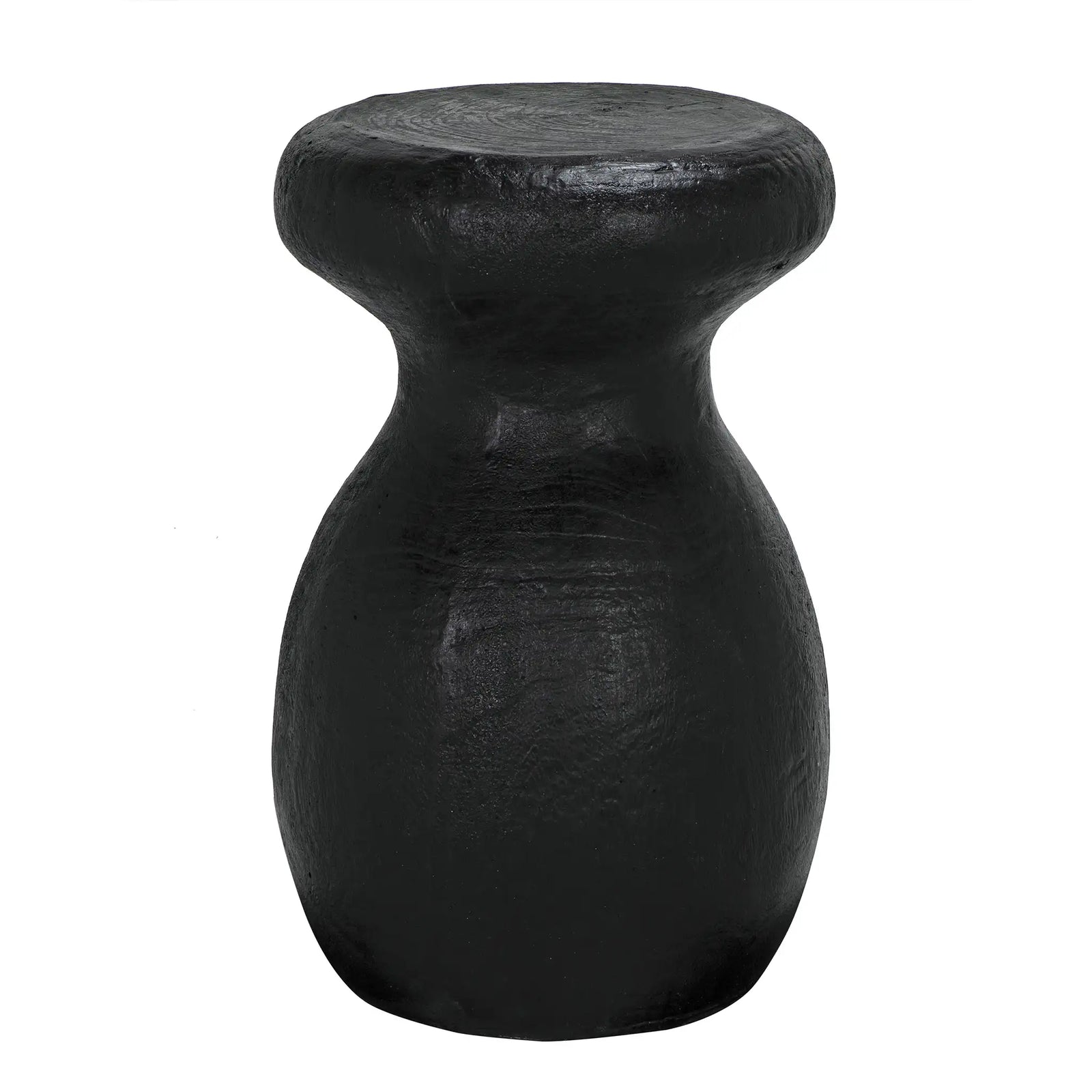 Samson Stool/Side Table, Black Burnt Fiber Cement