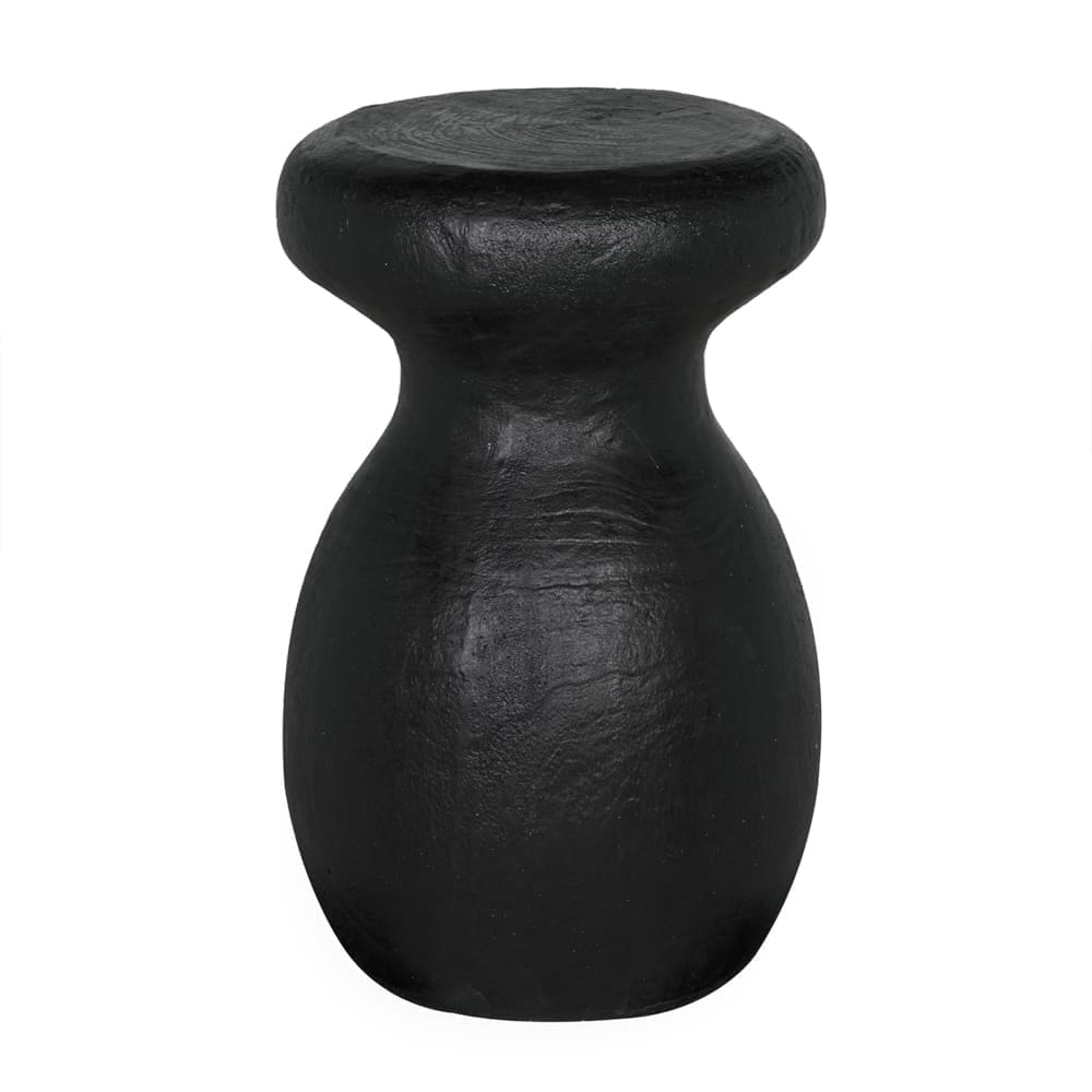 Samson Stool/Side Table, Black Burnt Fiber Cement