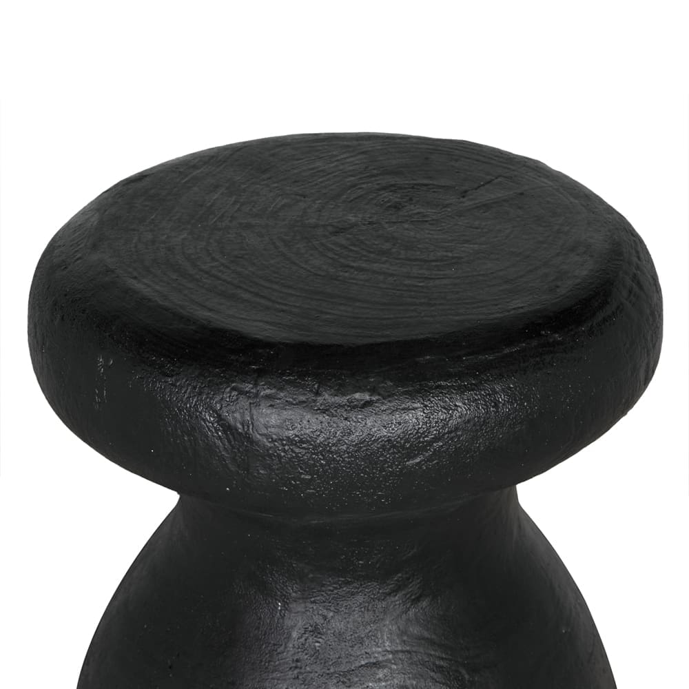 Samson Stool/Side Table, Black Burnt Fiber Cement