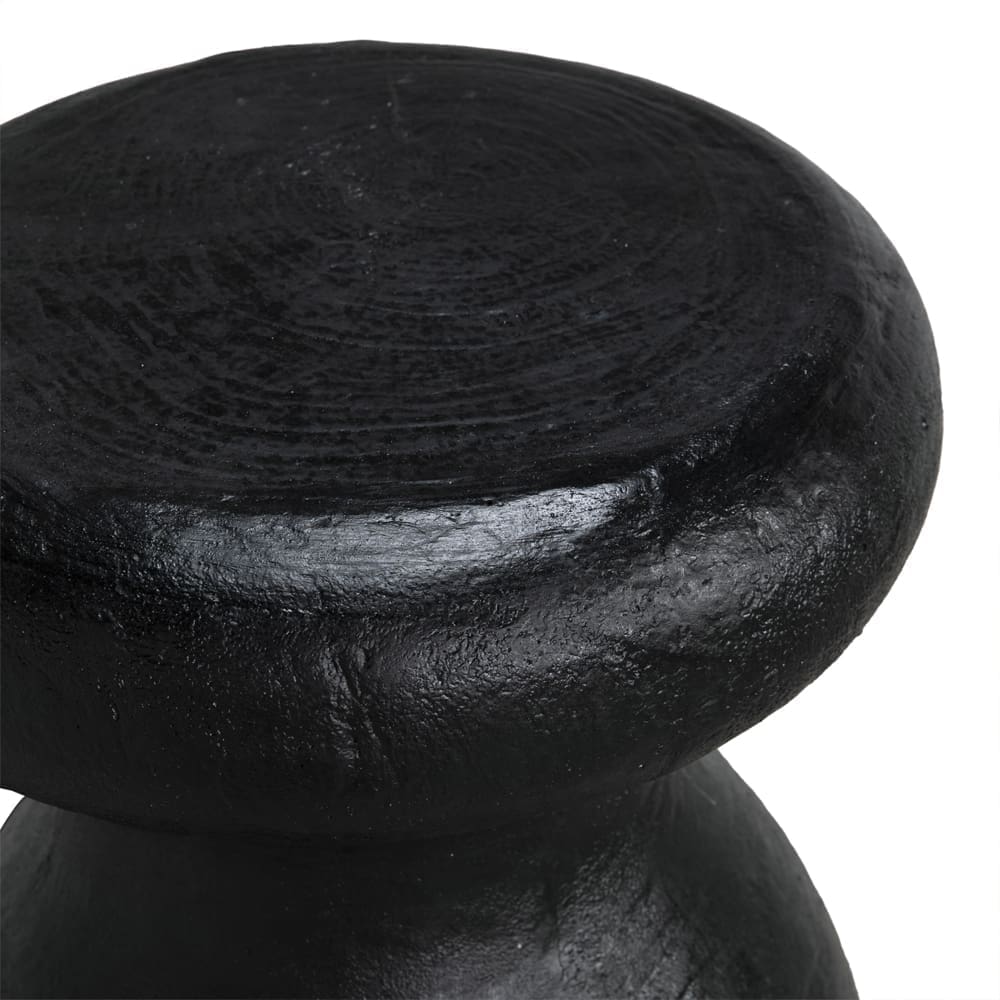Samson Stool/Side Table, Black Burnt Fiber Cement