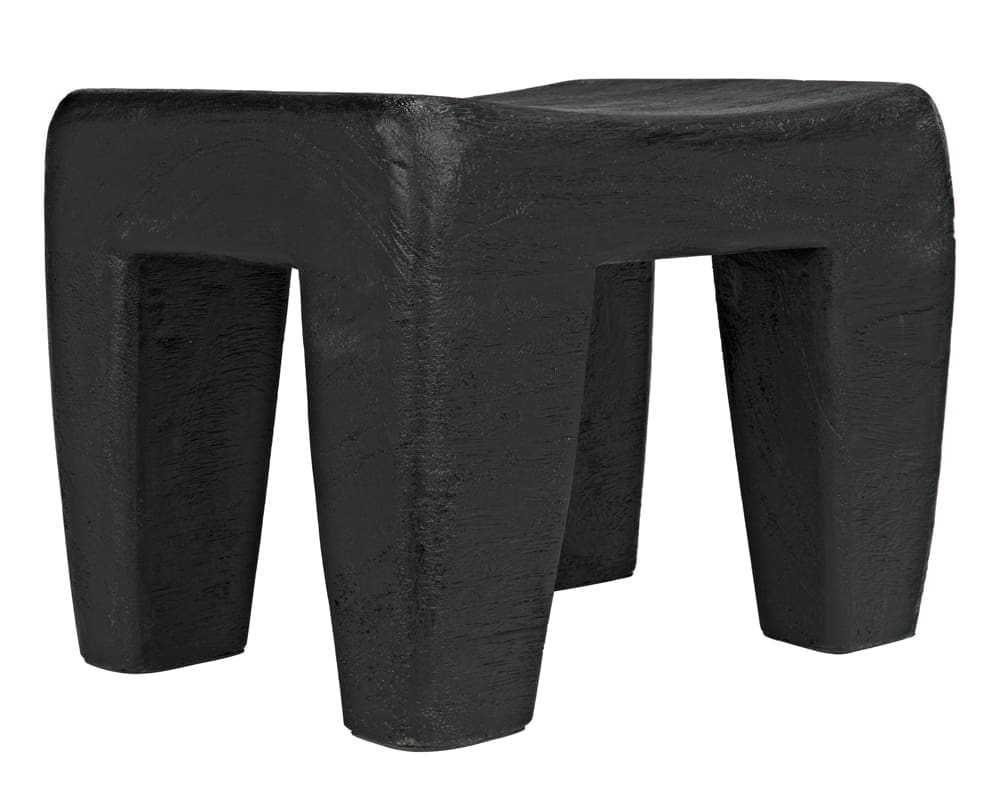 Sumo Stool, Black Burnt in Black Burnt — Noir Furniture