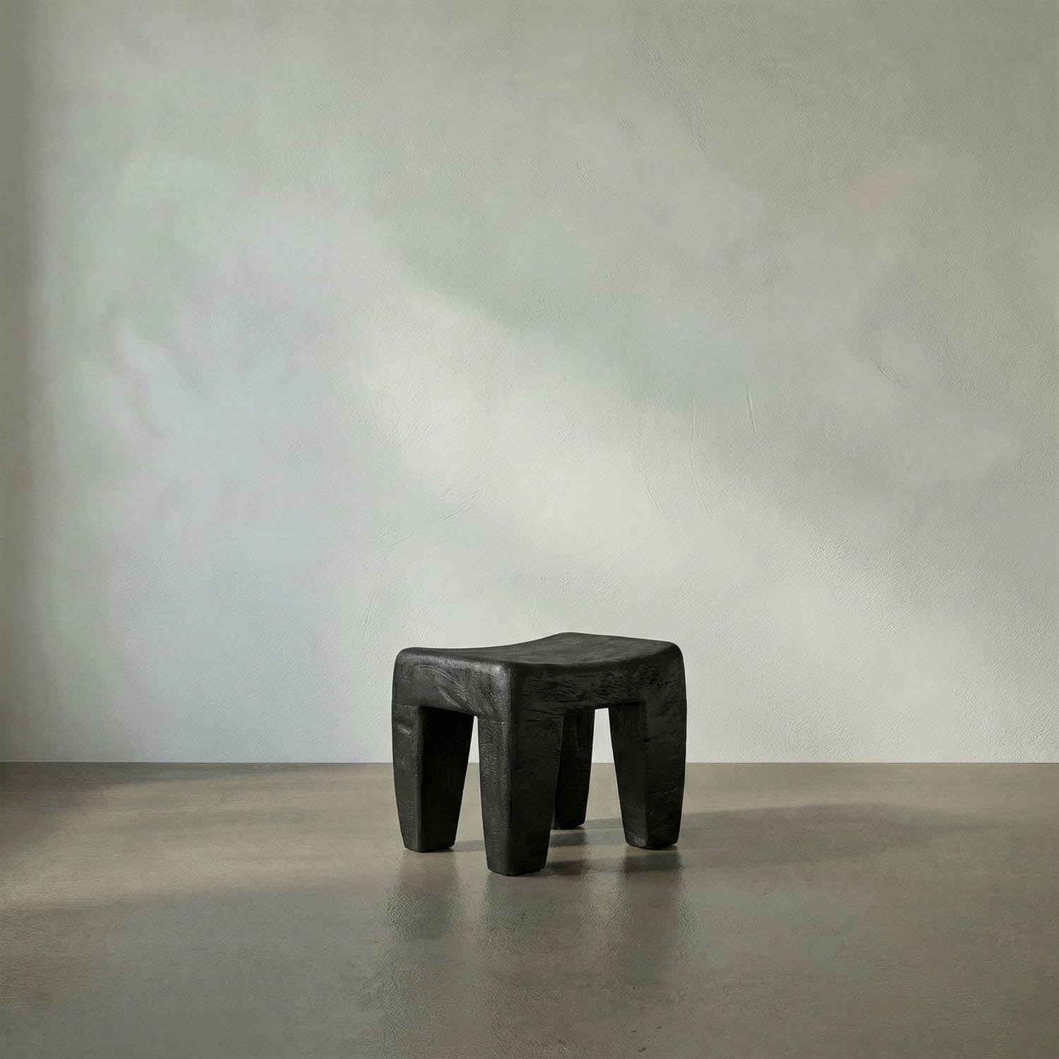 Sumo Stool, Black Burnt by Noir