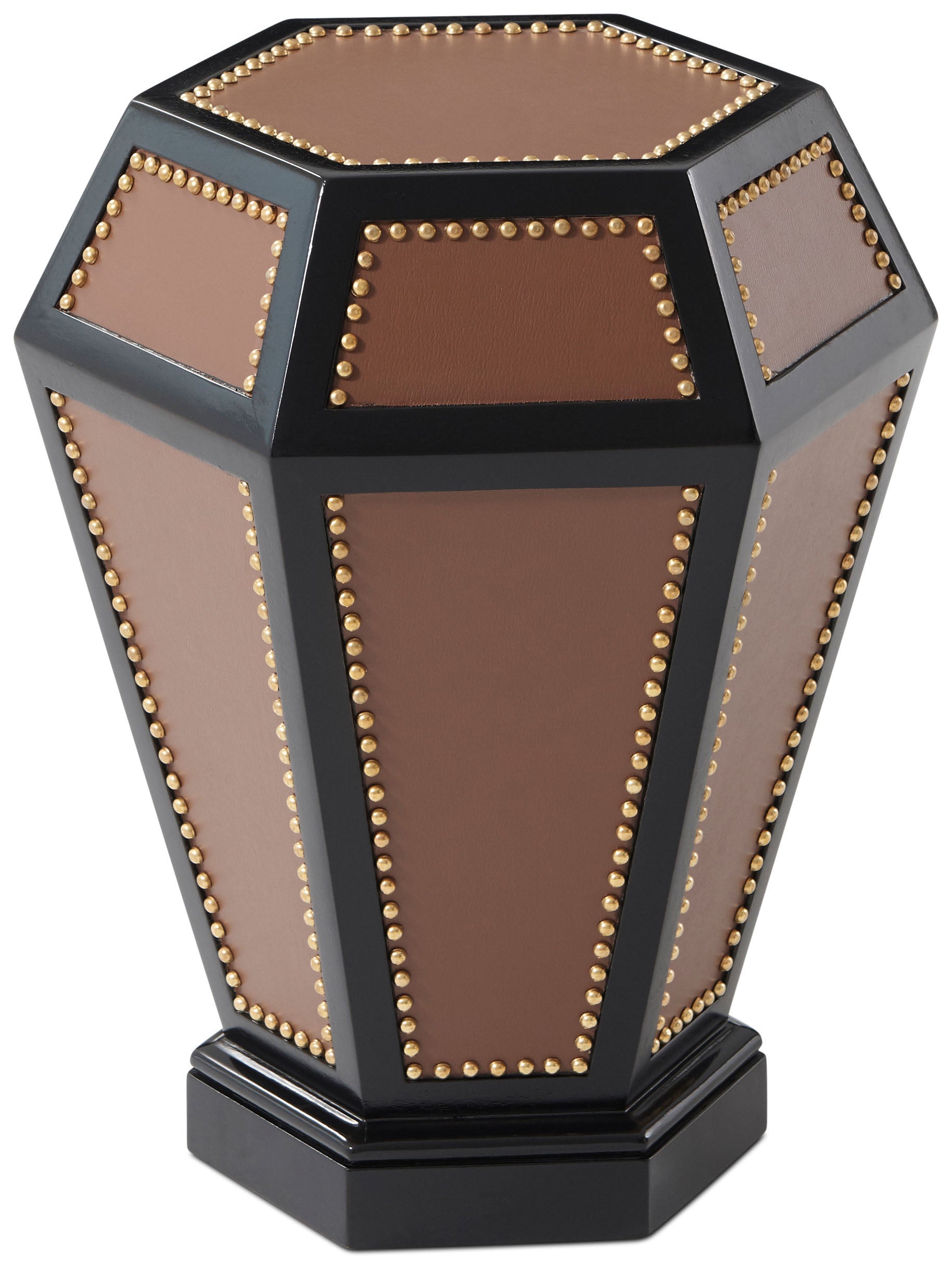 Penelope Accent Table in Mahogany, Leather - Theodore Alexander