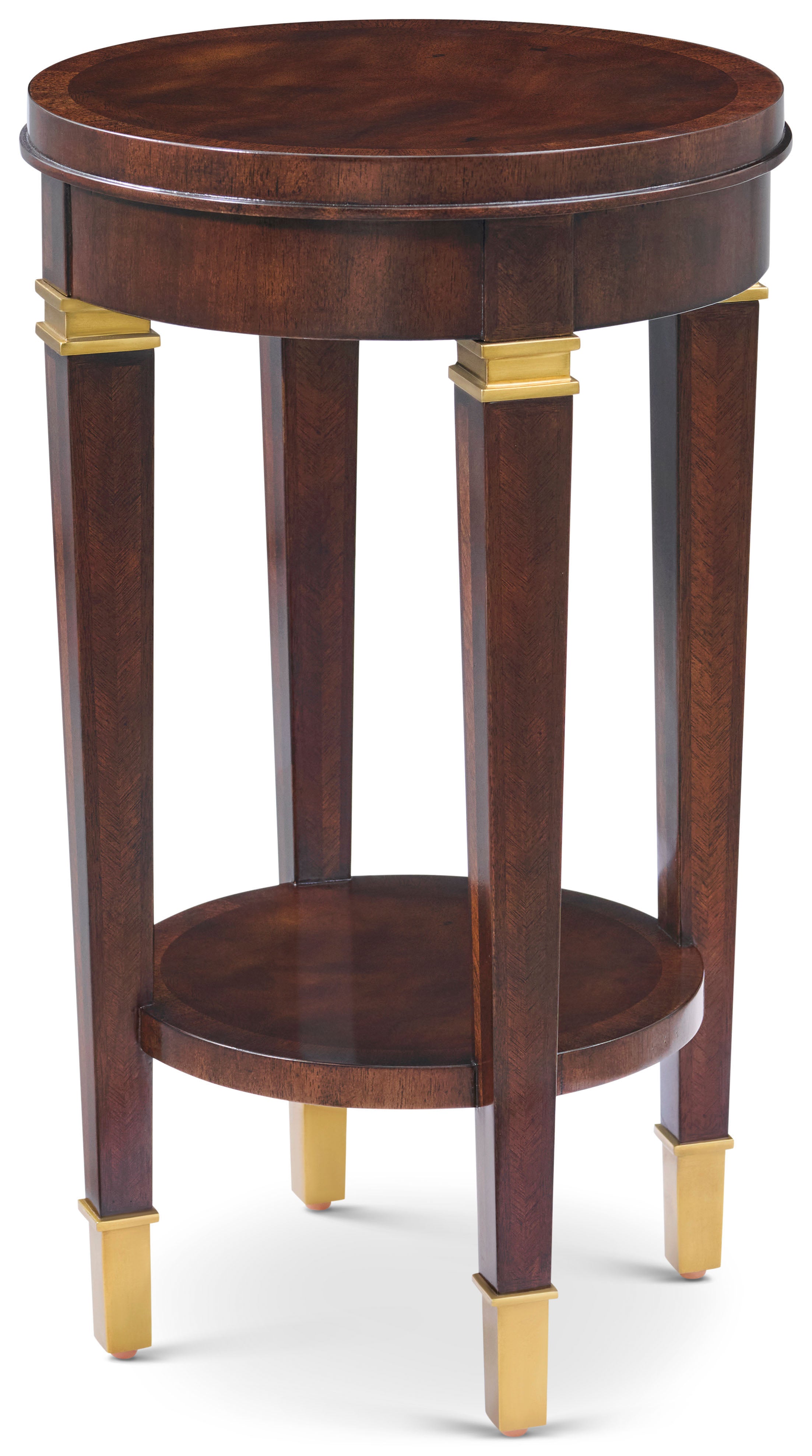 Walker Drink Table in Khaya Wood, Khaya Veneer, Brass - Theodore Alexander