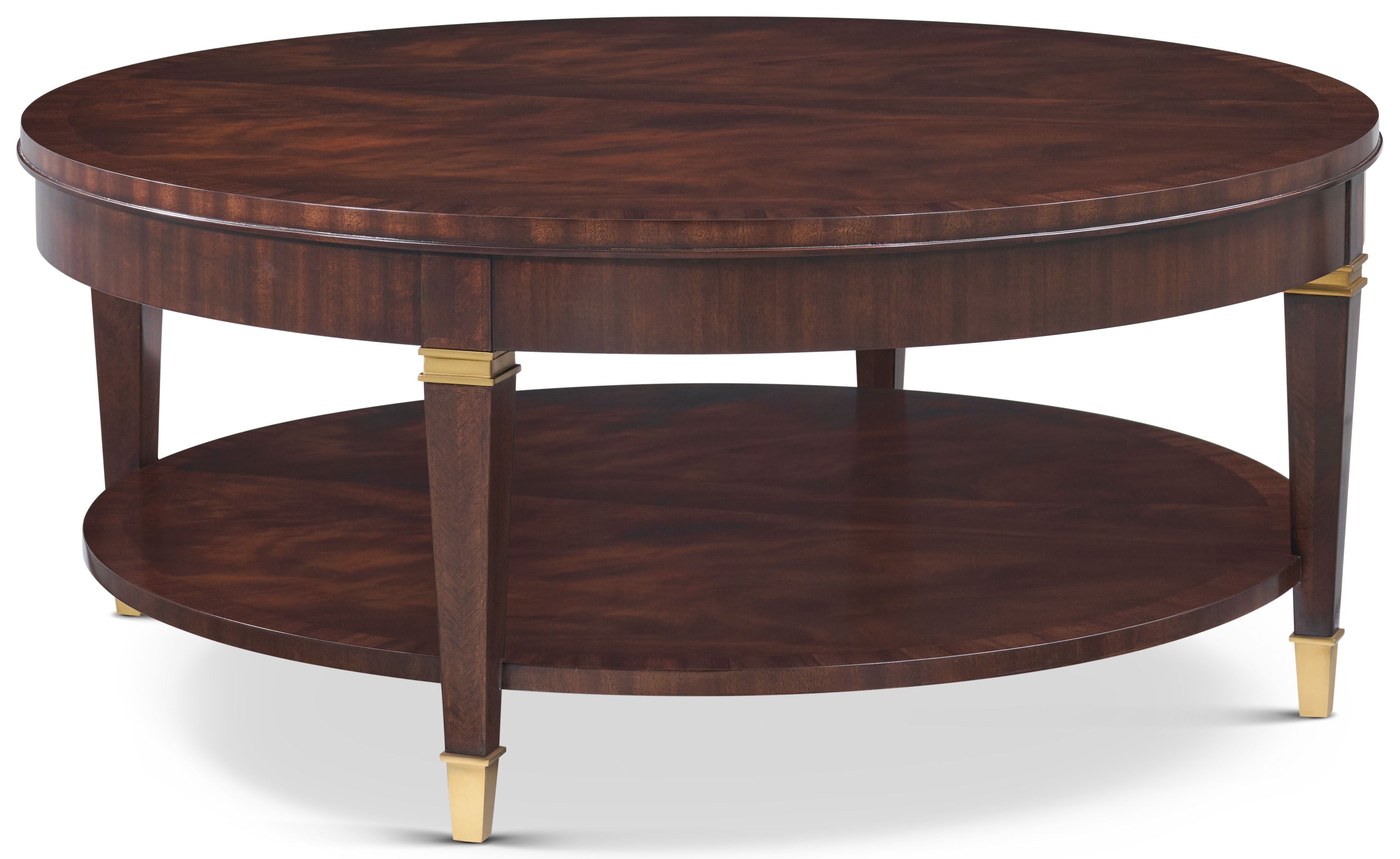 Mitchell Cocktail Table in Khaya Wood, Khaya Veneer, Brass - Theodore Alexander