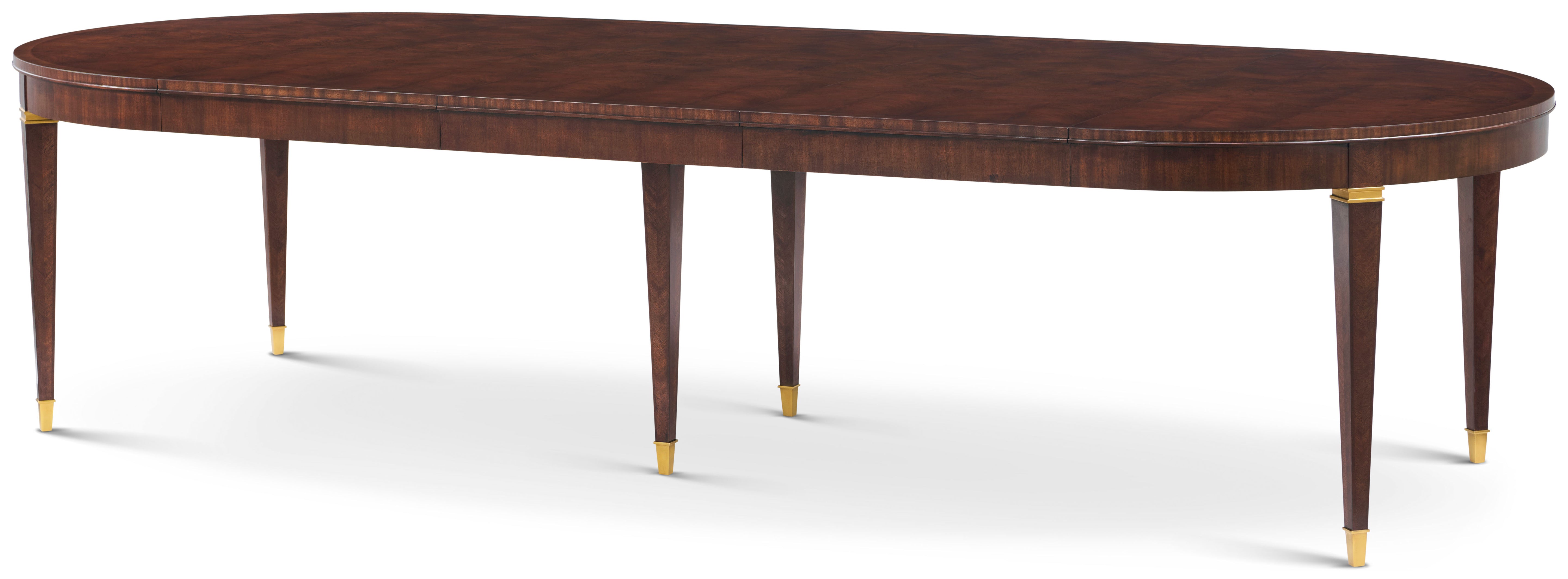 Shelley Dining Table in Khaya Wood, Khaya Veneer, Brass - Theodore Alexander