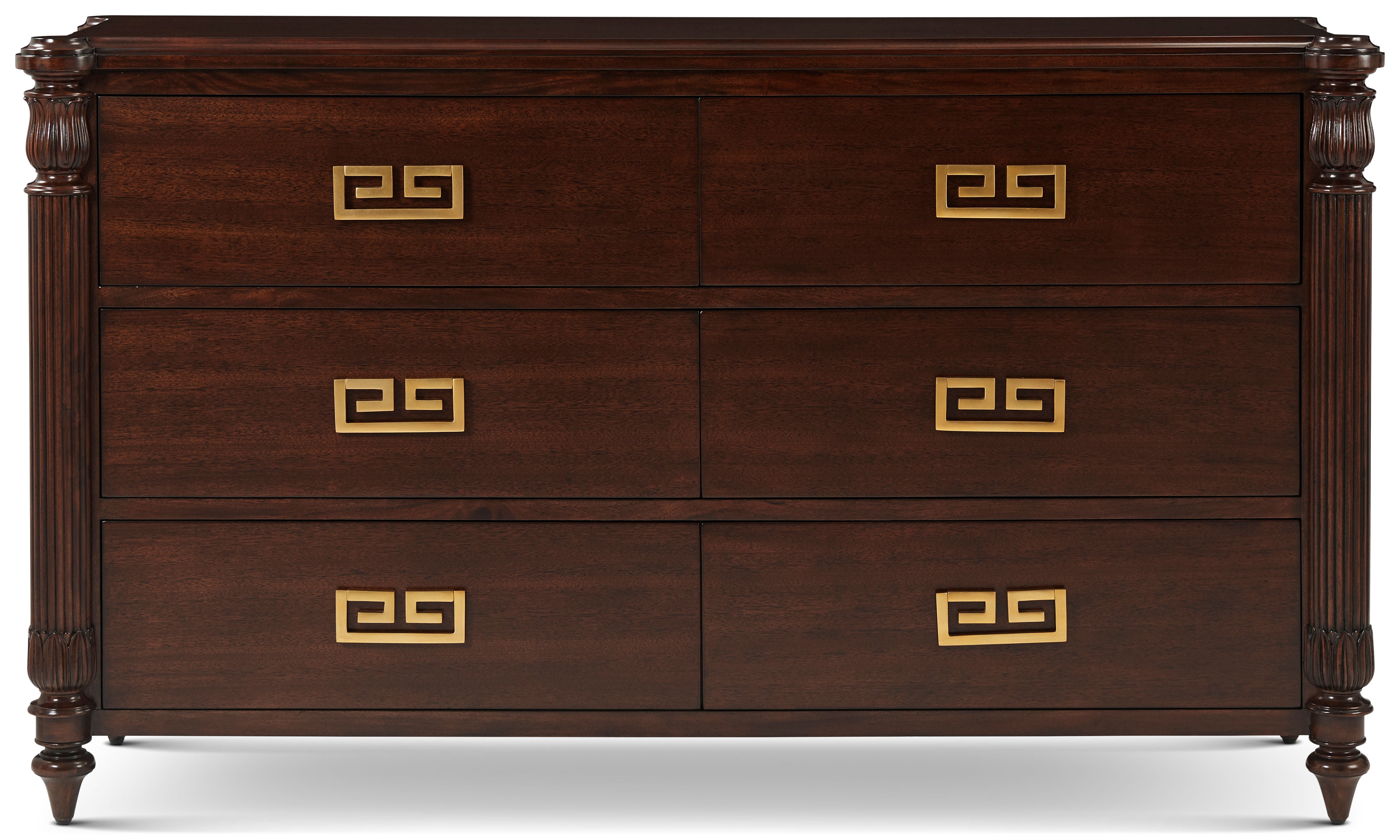 Duane Commode in Khaya, Veneer, Brass - Theodore Alexander