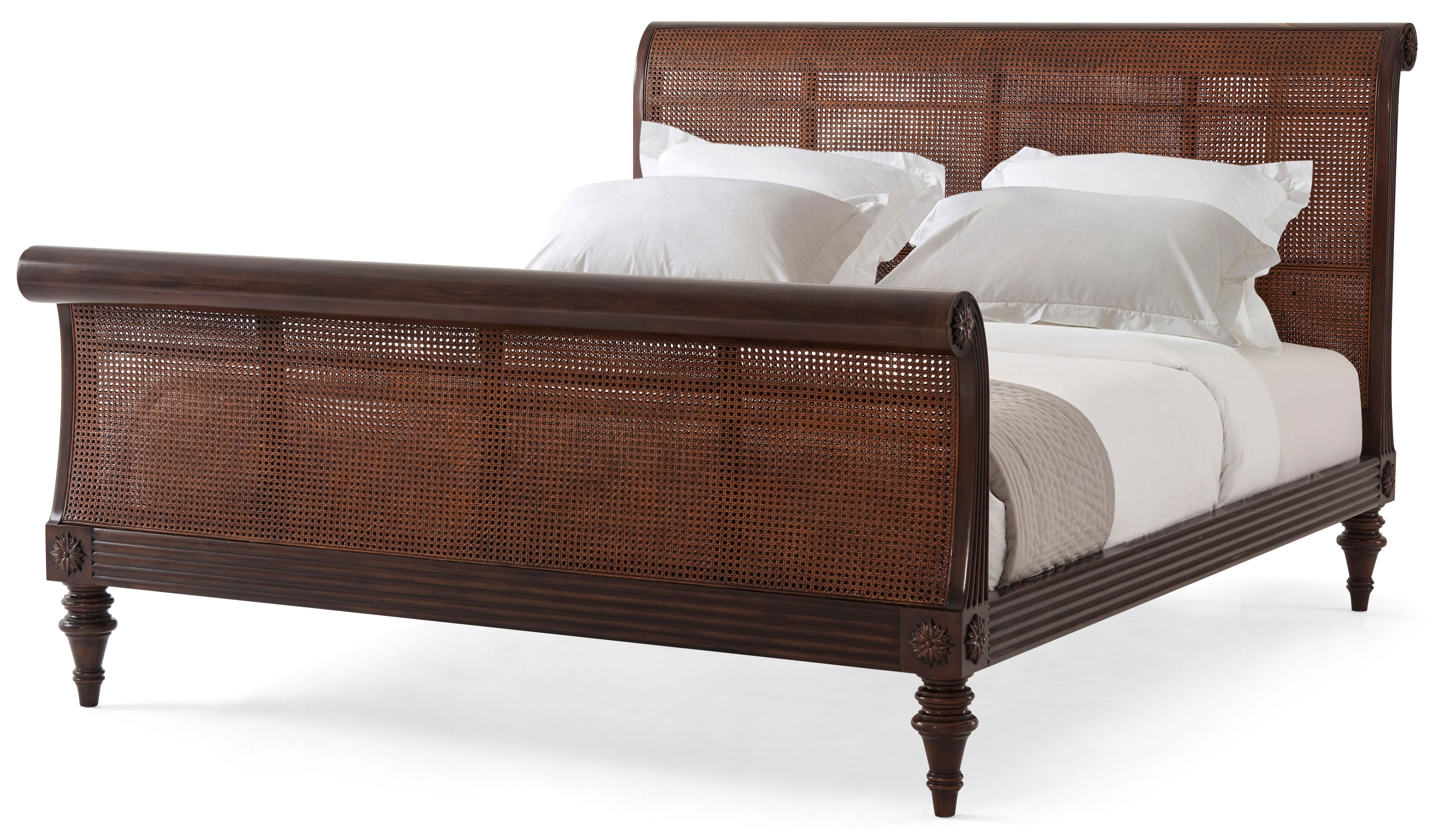 Denison Sleigh US King Bed in Mahogany - Theodore Alexander