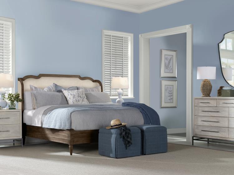 Nichole Upholstered Bed King 6/6 - Brown Rustic – Beds by Century Furniture | Sutter & Vale