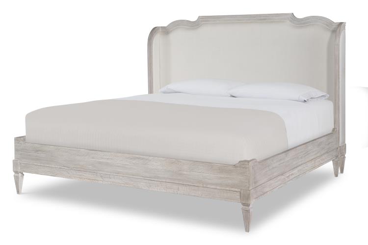 Nichole Upholstered Bed Cal King 6/0 - White Rustic – Beds by Century Furniture | Sutter & Vale