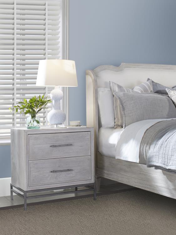 Nichole Upholstered Bed Cal King 6/0 - White Rustic – Beds by Century Furniture | Sutter & Vale