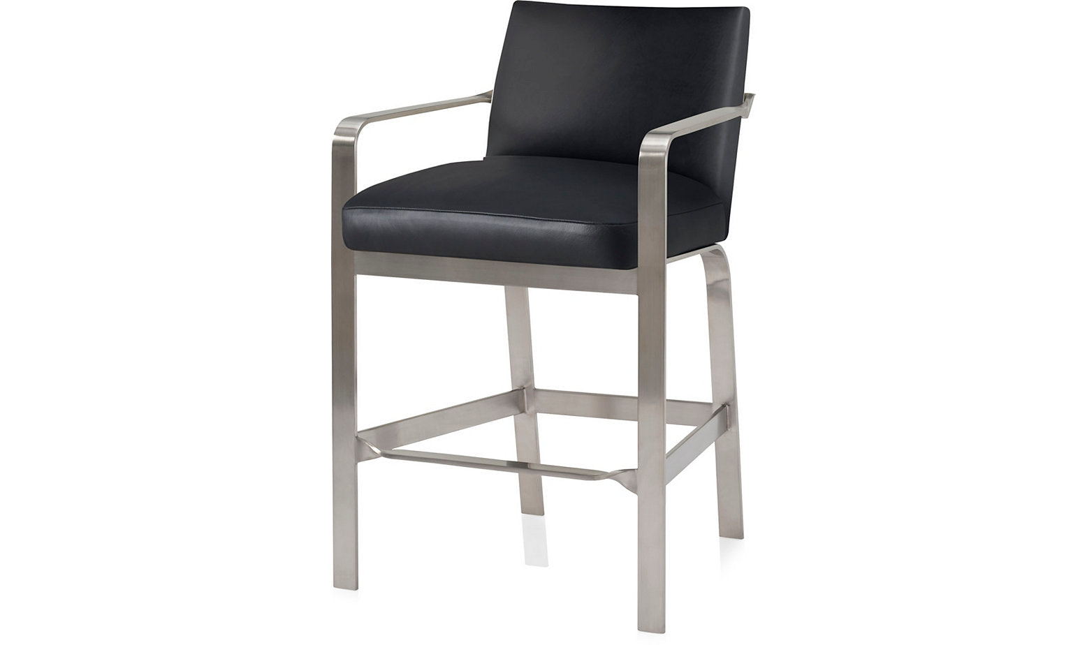 Zara Counter Stool - Black Leather – Bar & Counter Stools by Baker Furniture | Sutter & Vale