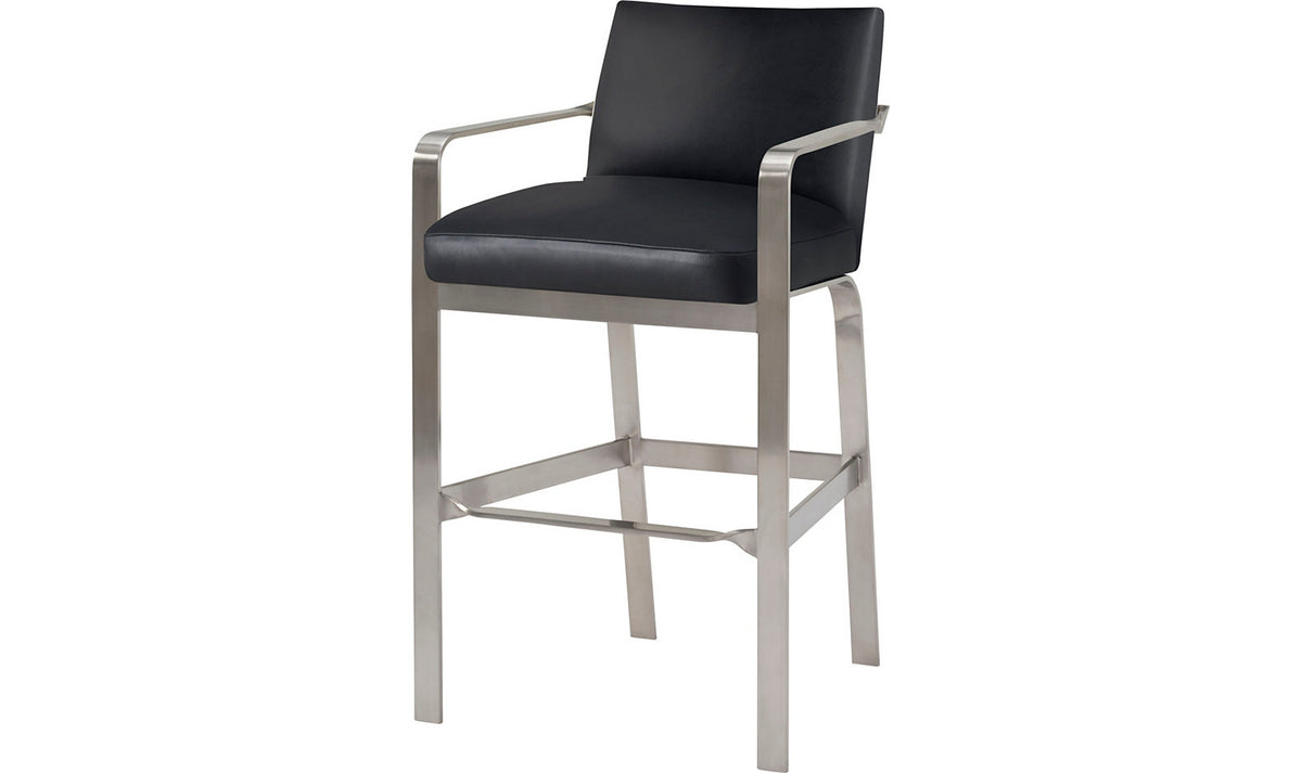 Zara Barstool - Black Leather by Baker Furniture | Sutter & Vale