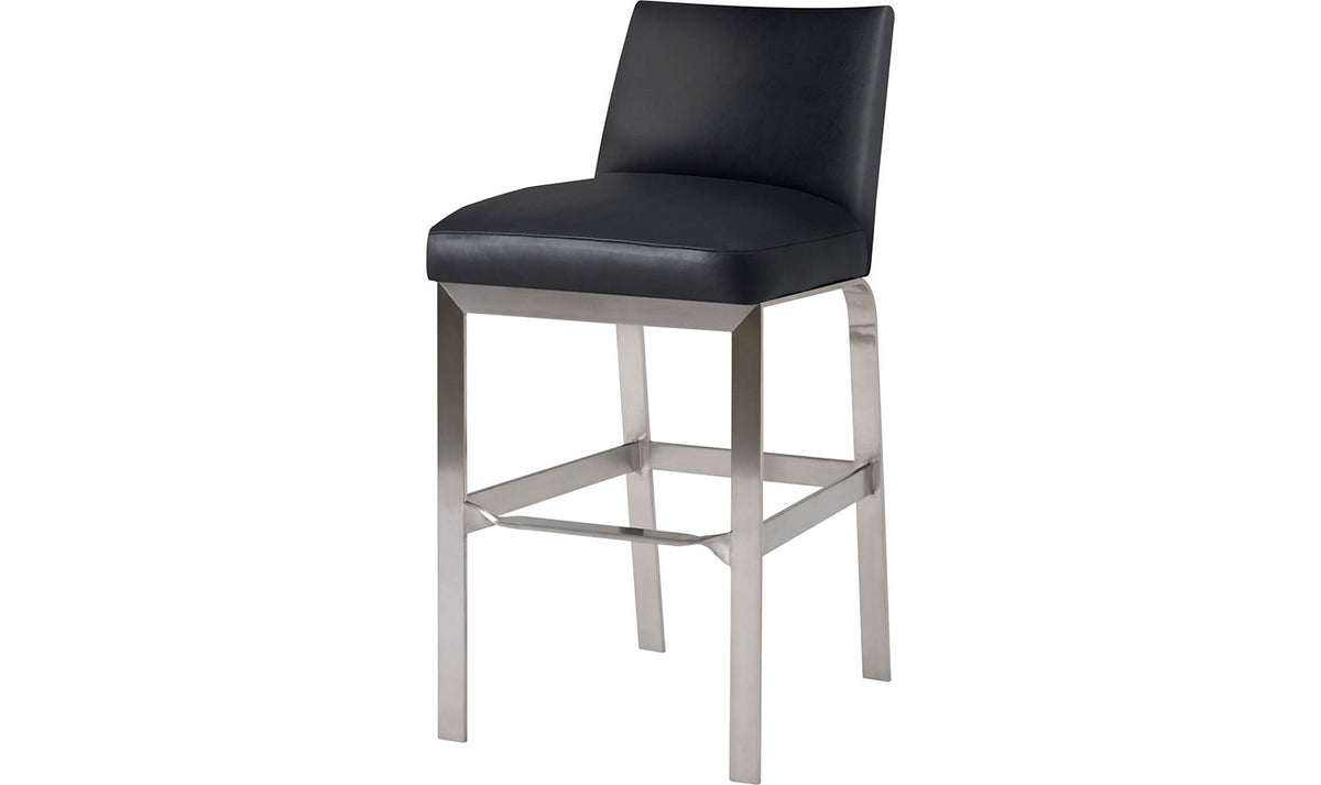 Zara Armless Barstool - Black Leather by Baker Furniture | Sutter & Vale