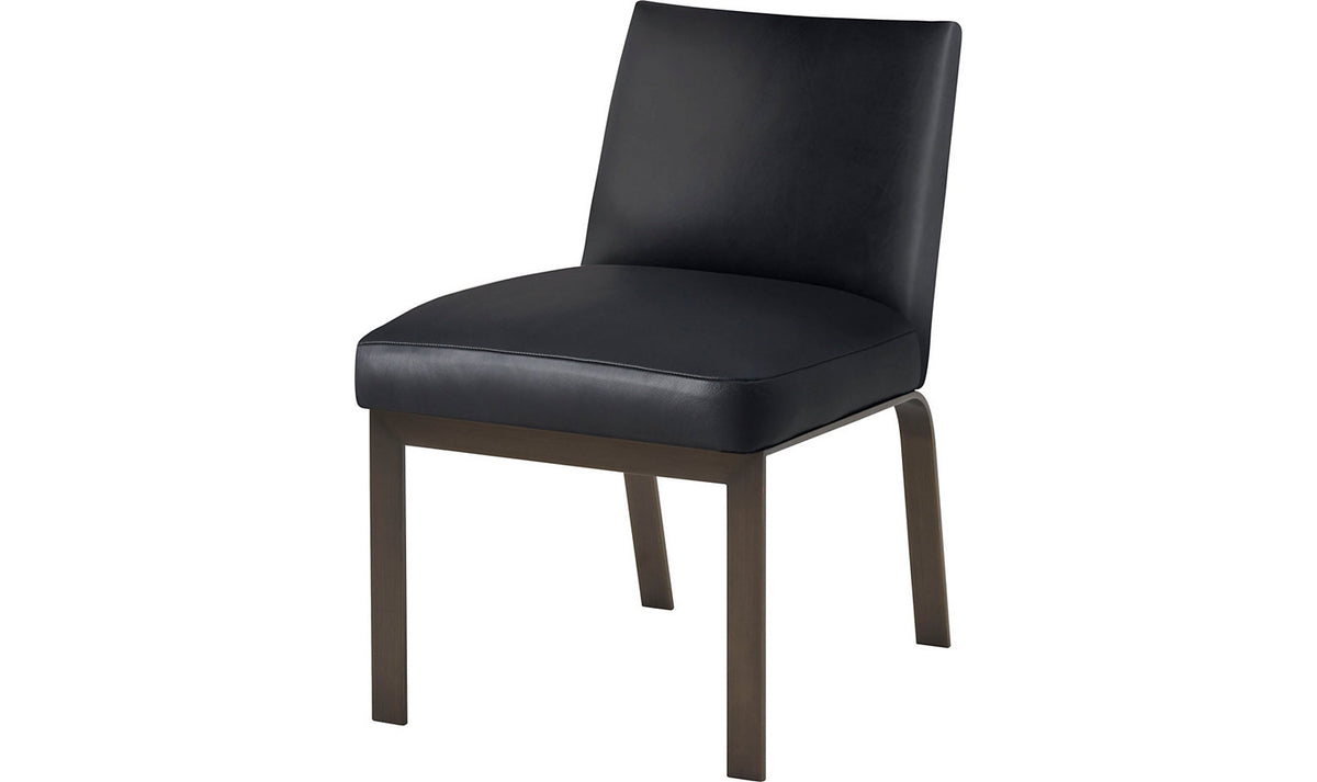 Ezra Side Chair - Black Leather – Accent Chairs by Baker Furniture | Sutter & Vale