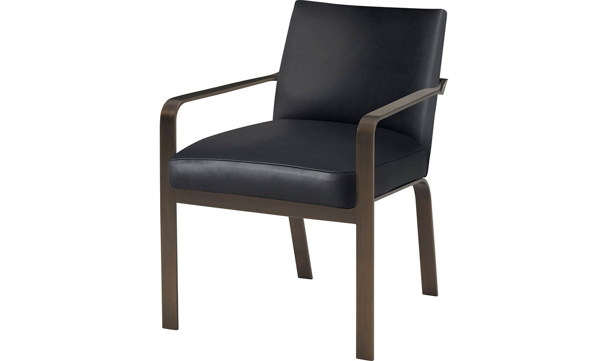 Ezra Arm Chair - Black Leather – Accent Chairs by Baker Furniture | Sutter & Vale