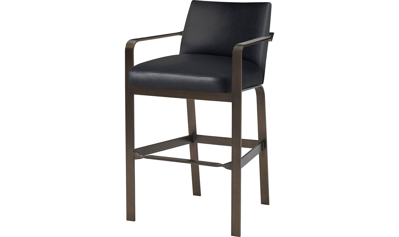 Ezra Barstool - Black Leather by Baker Furniture | Sutter & Vale