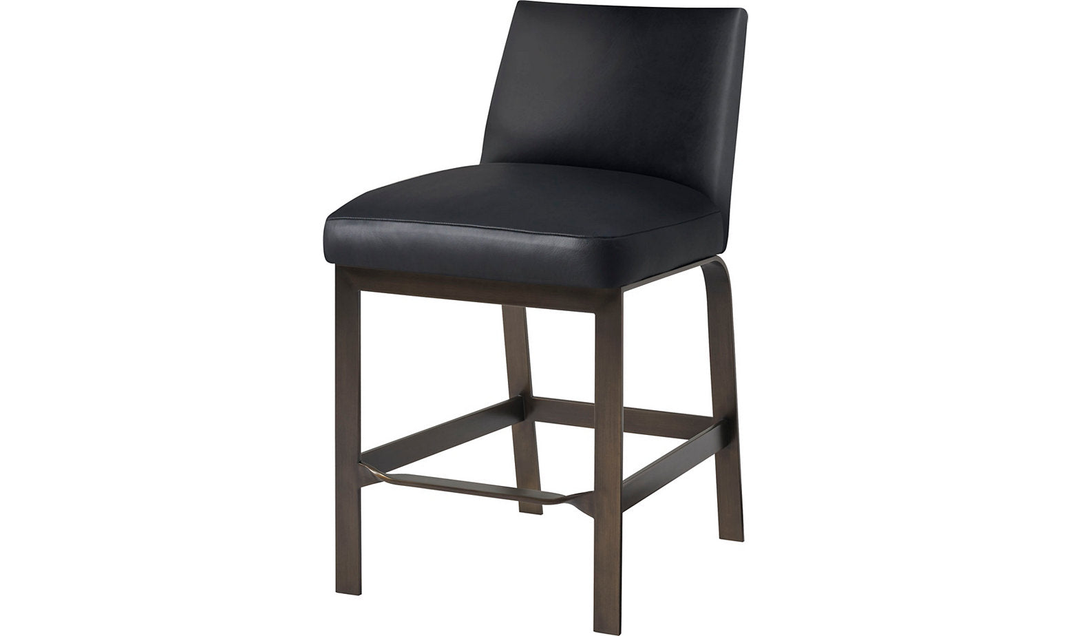 Ezra Armless Counter Stool - Black Leather – Bar & Counter Stools by Baker Furniture | Sutter & Vale