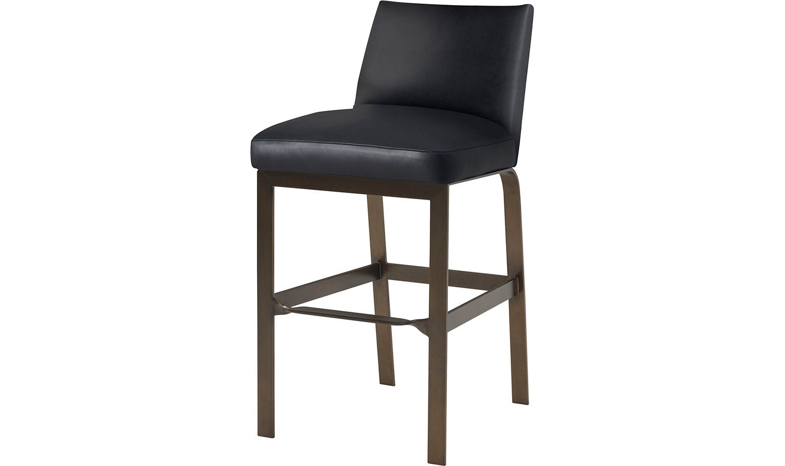 Ezra Armless Barstool - Black Leather by Baker Furniture | Sutter & Vale