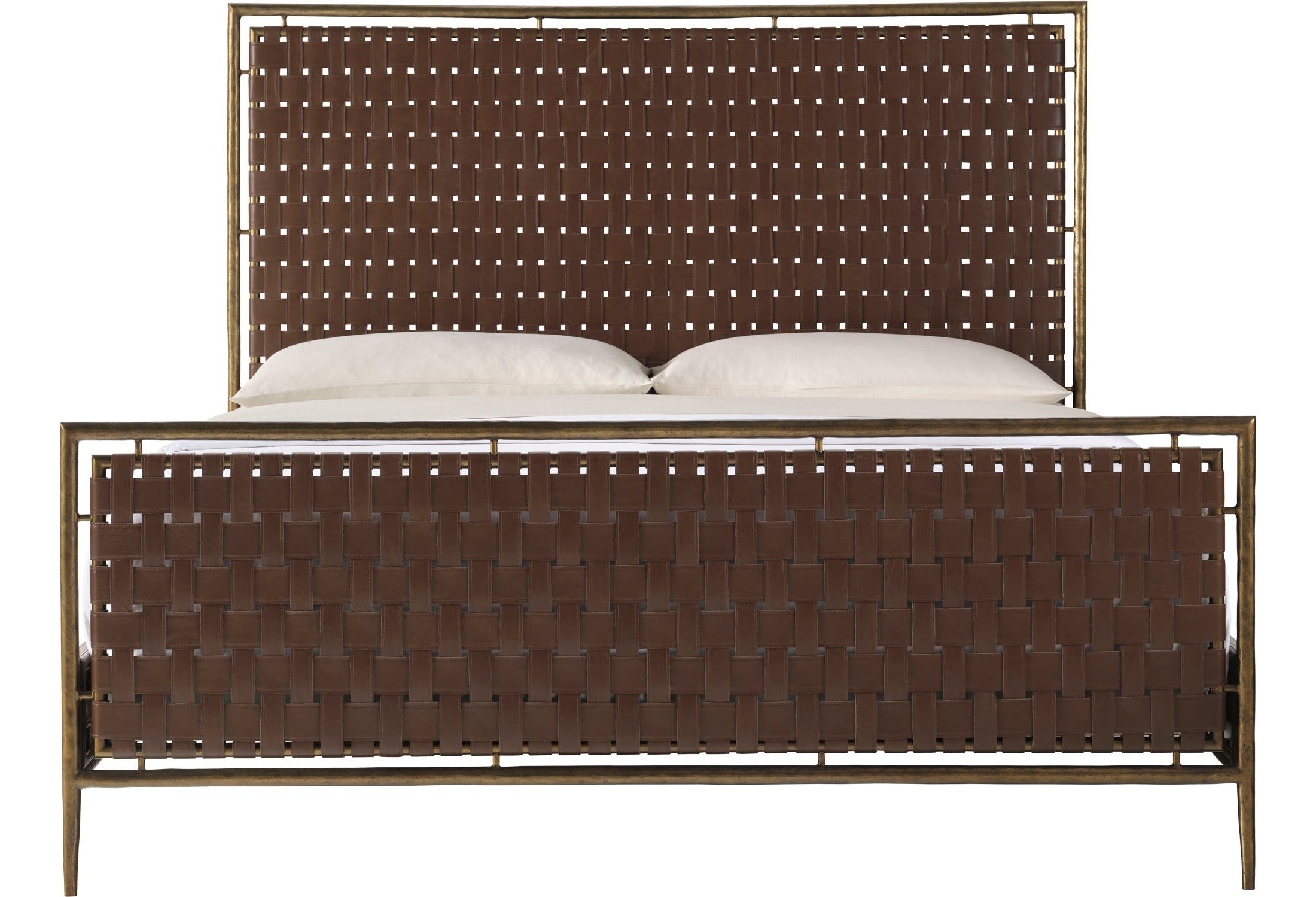 Woven Leather King Bed