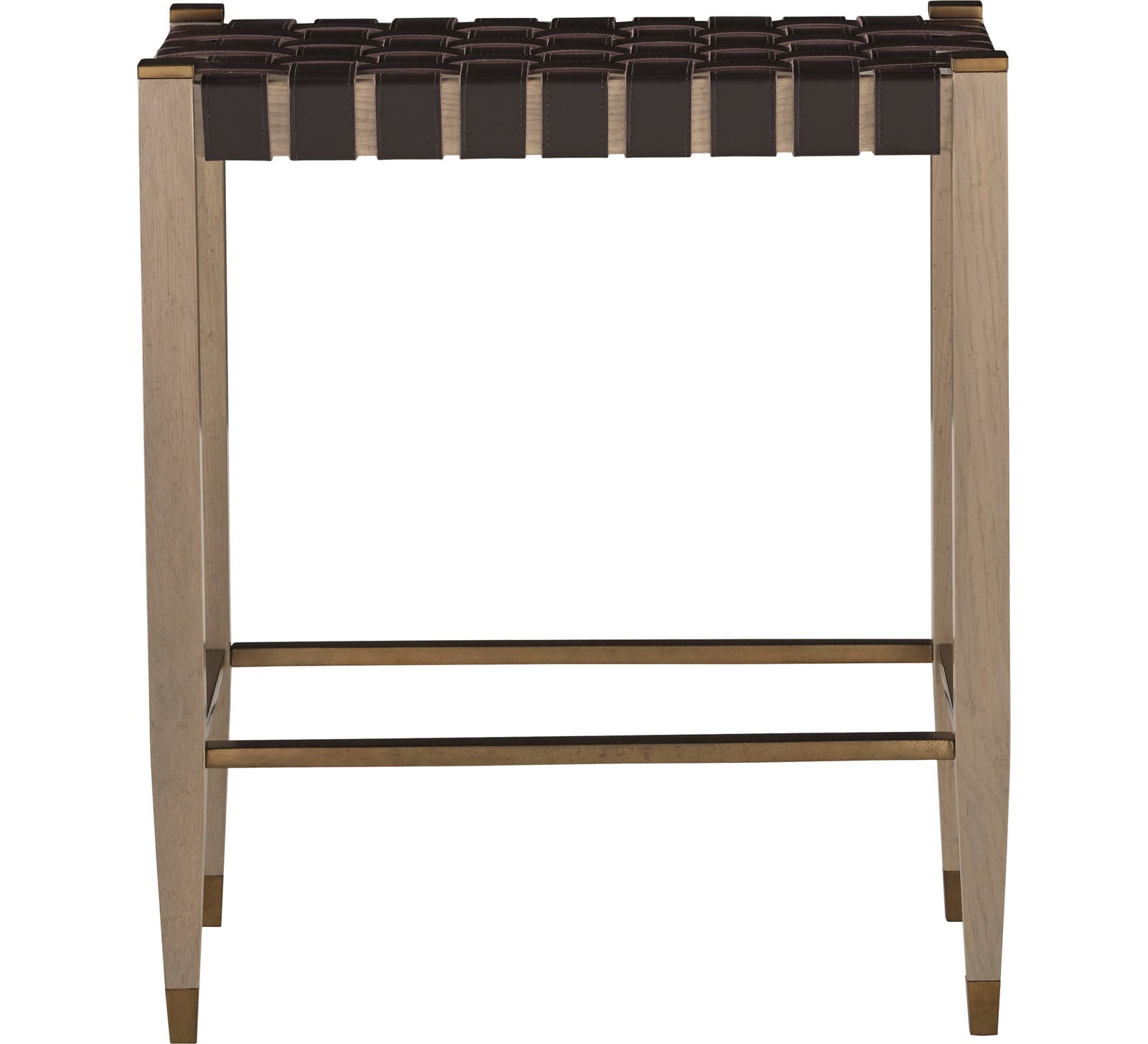 Woven Leather Counter Stool