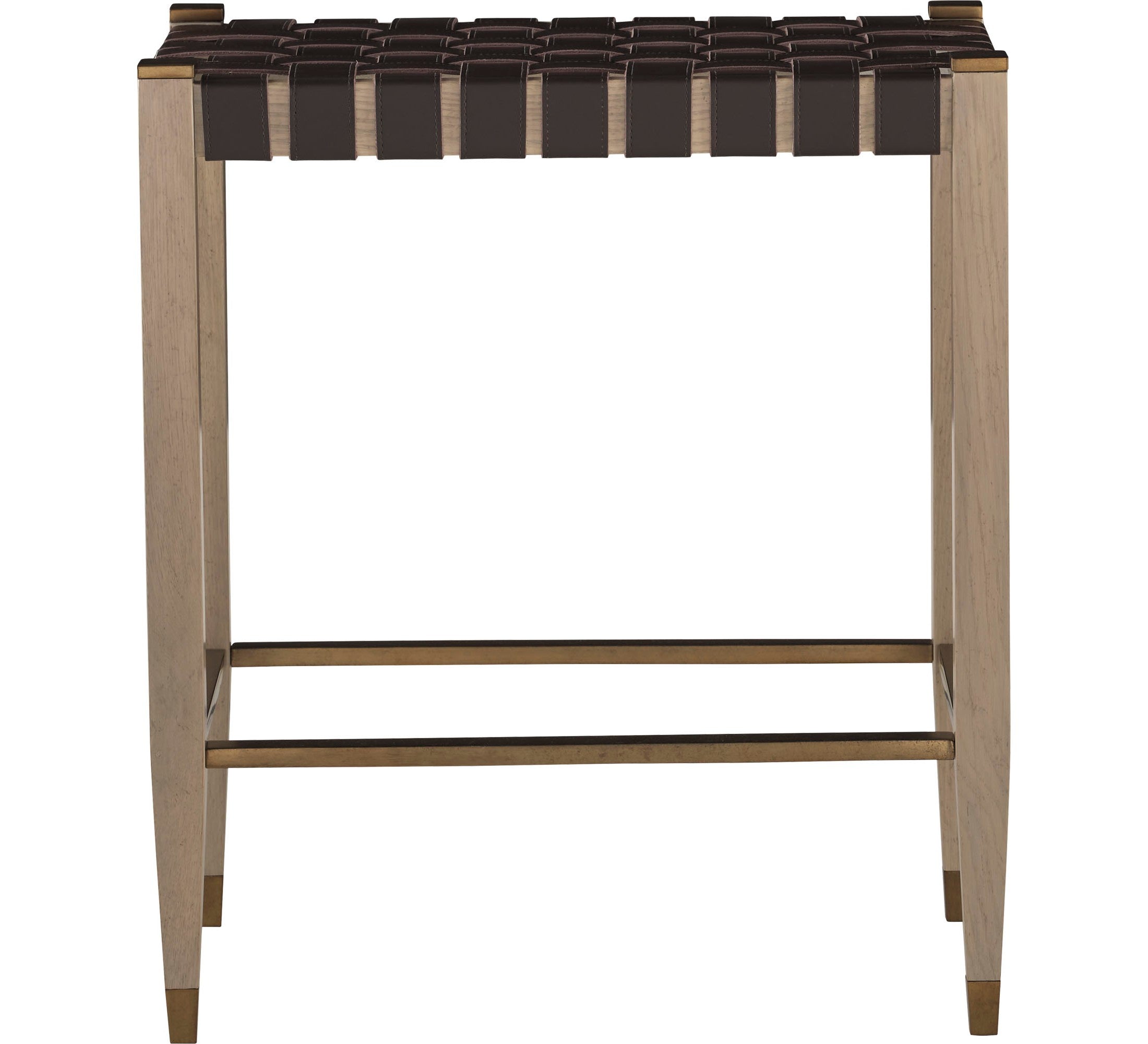 Woven Leather Counter Stool